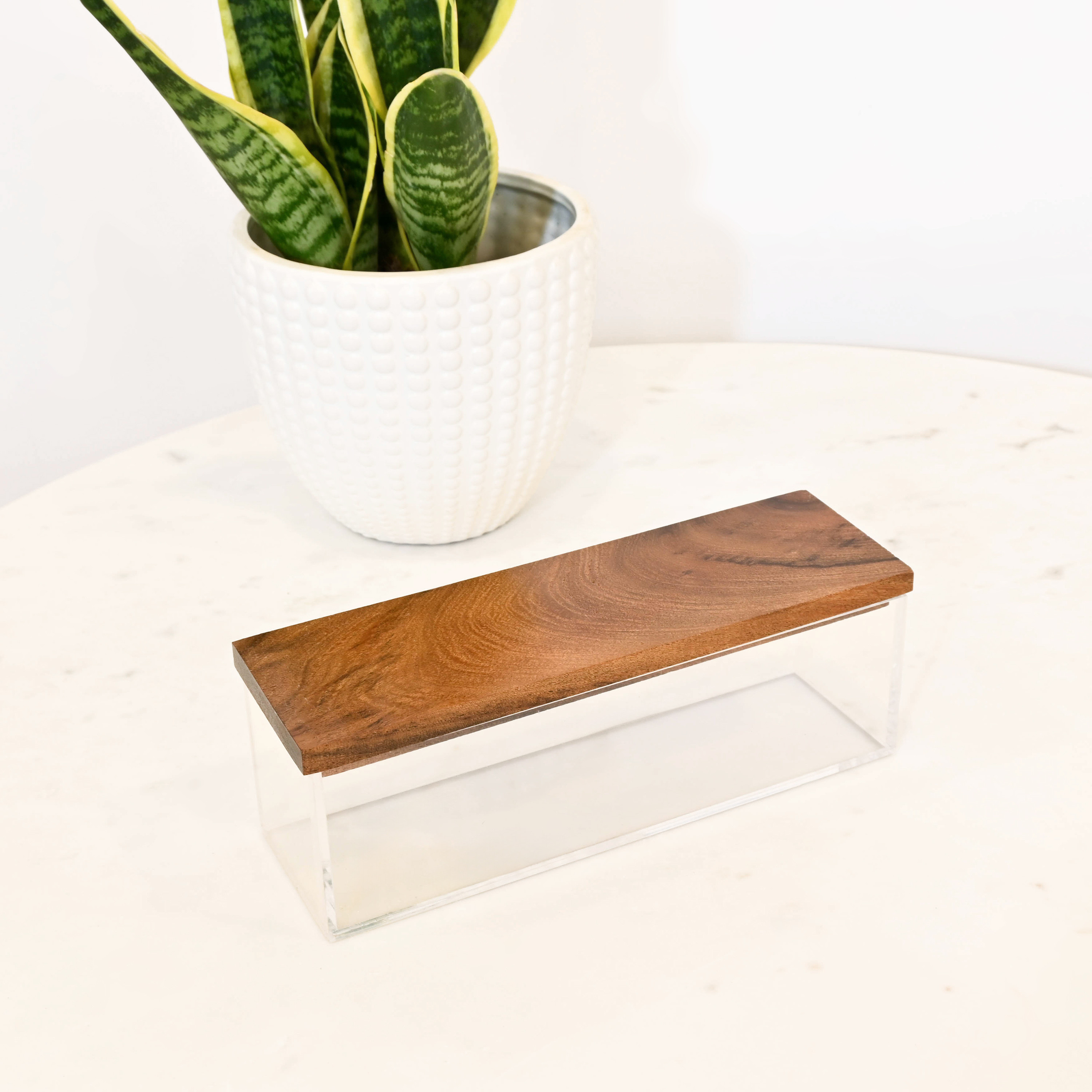 صندوق ديكور أكريليك مع غطاء خشب من لايف ستايل-household-decor-boxesandtrays-image-2