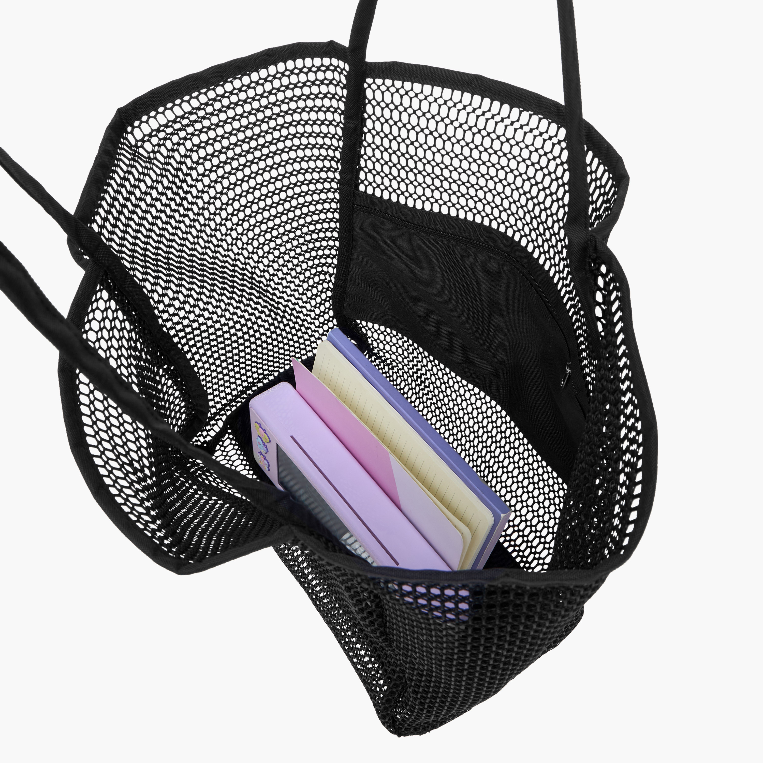 Mesh Tote Bag with Inner Pocket and Double Handle-women-bagsandwallets-handbags-image-7