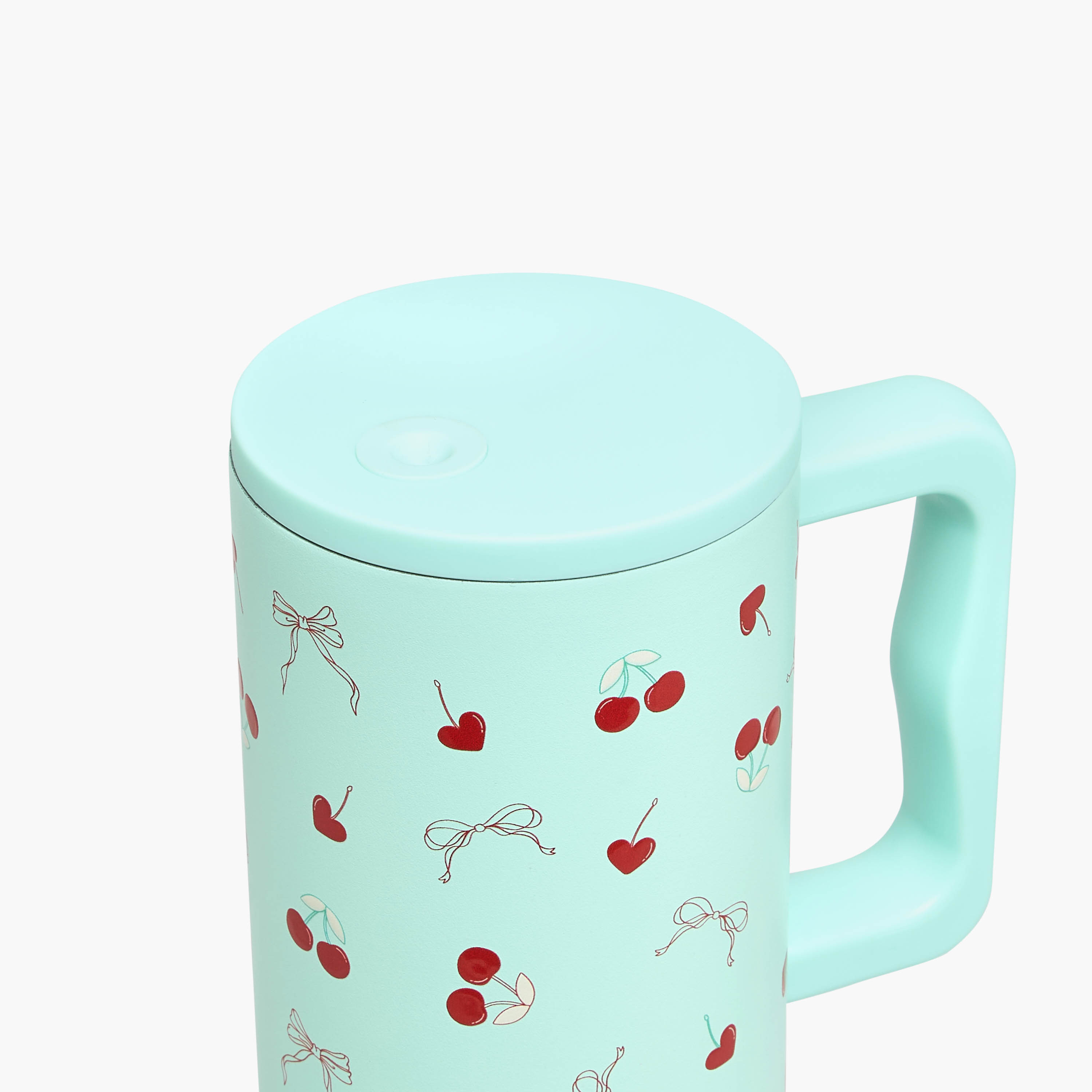 كوب ستانلس ستيل بطبعات كرز مع قشة وغطاء - 1 لتر-household-dining-teaandcoffee-travelmugsandsippers-image-3