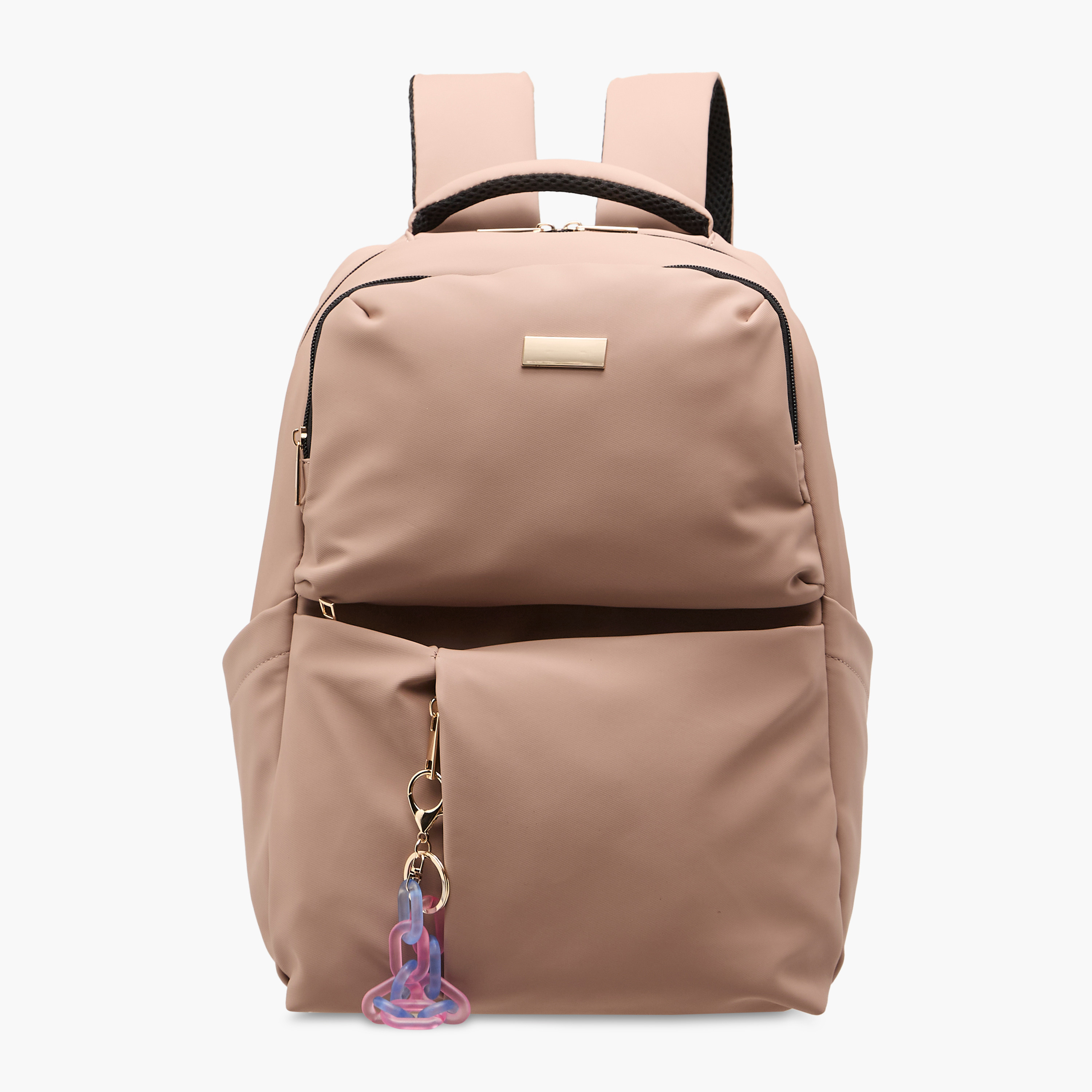 شنطة ظهر سادة بحمالات كتف قابلة للتعديل وسحاب إغلاق من ميستوتس - 28×41×21 سم-women-bagsandwallets-backpacks-image-1