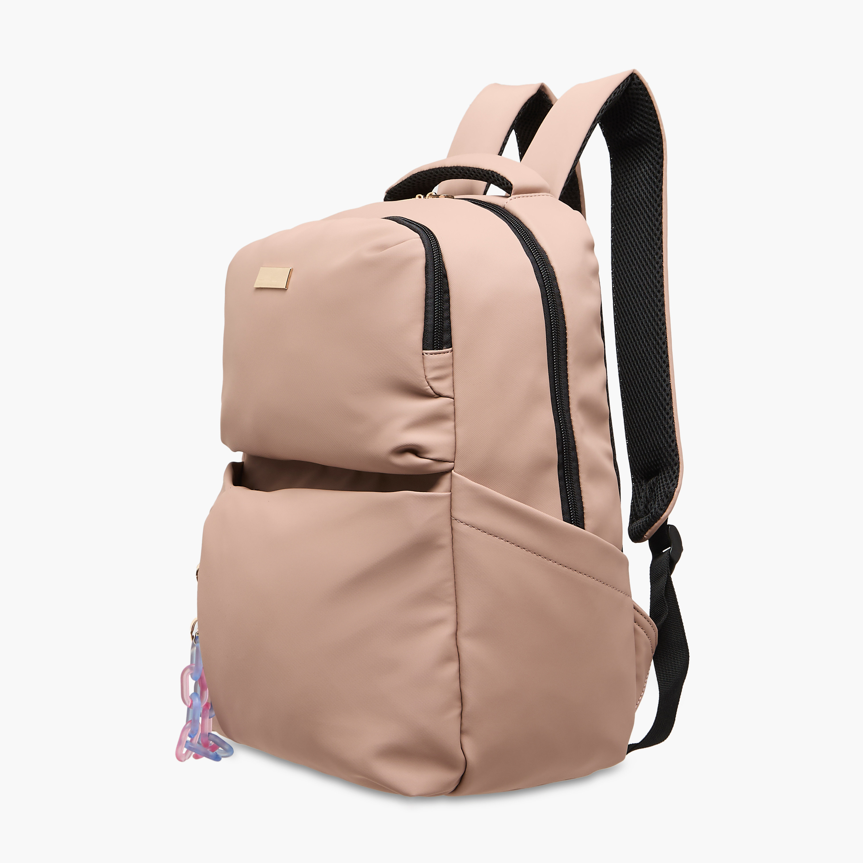 شنطة ظهر سادة بحمالات كتف قابلة للتعديل وسحاب إغلاق من ميستوتس - 28×41×21 سم-women-bagsandwallets-backpacks-image-3