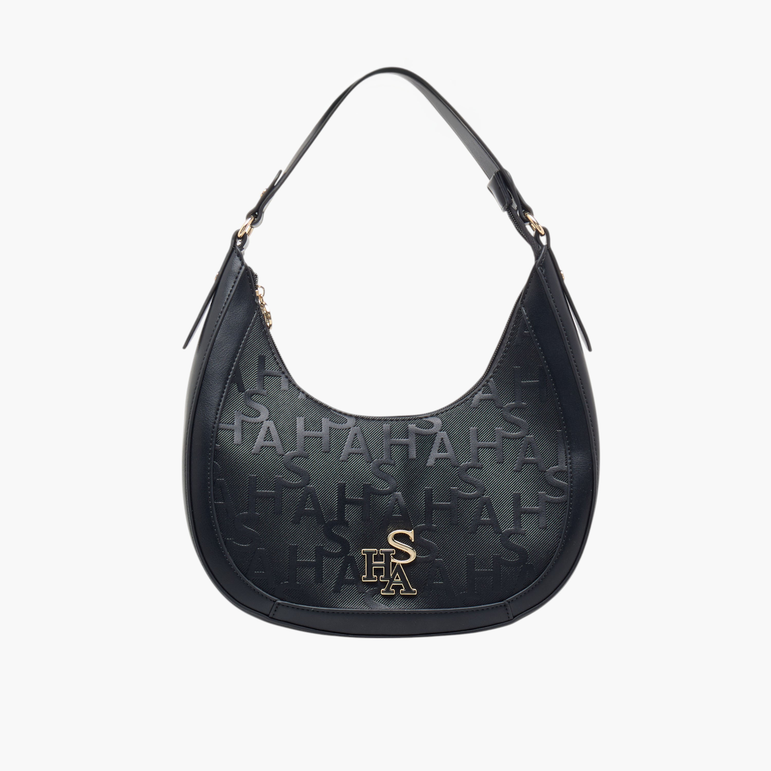 Mistotes Embossed Hobo Bag with Handle and Zip Closure-women-bagsandwallets-handbags-image-1