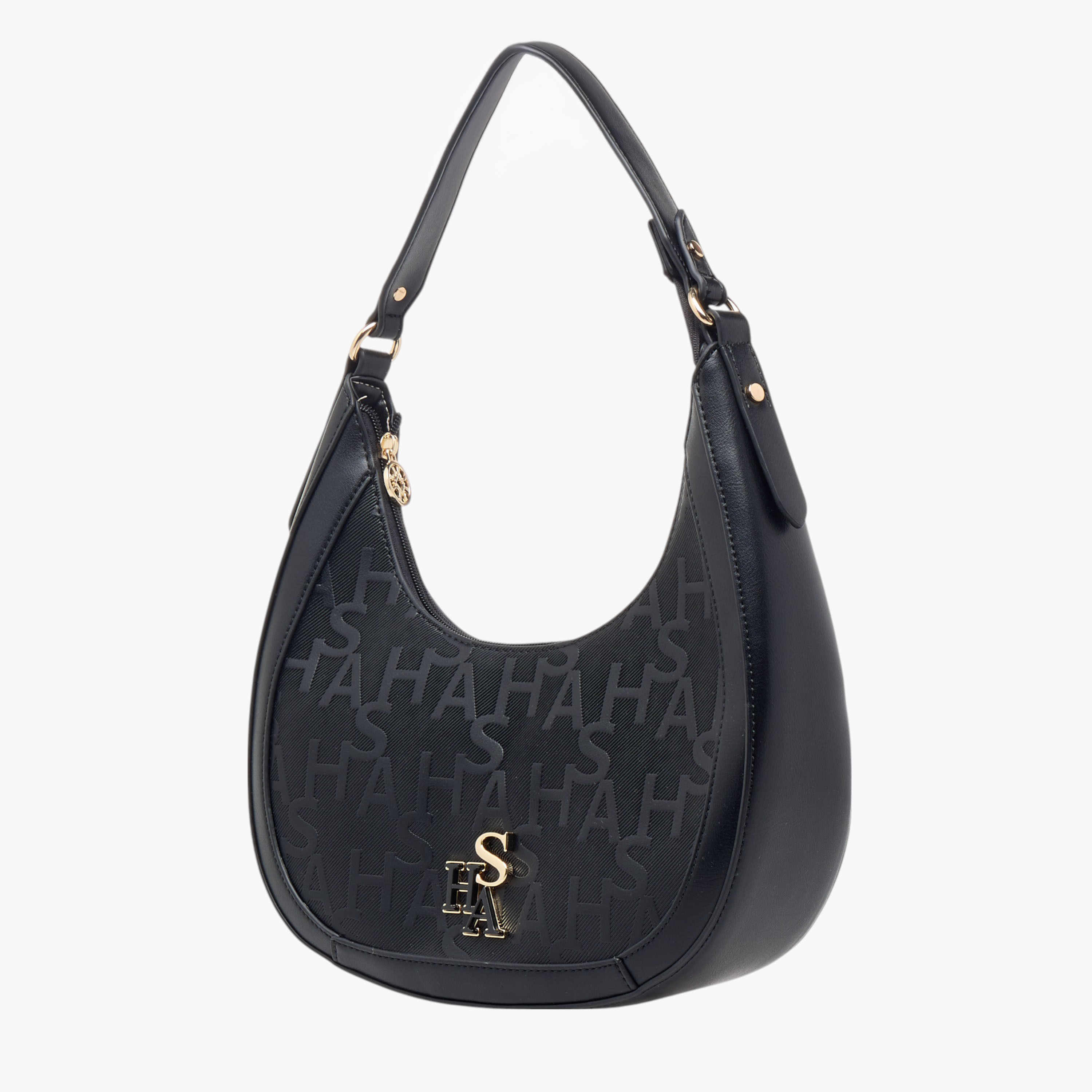Mistotes Embossed Hobo Bag with Handle and Zip Closure-women-bagsandwallets-handbags-image-3