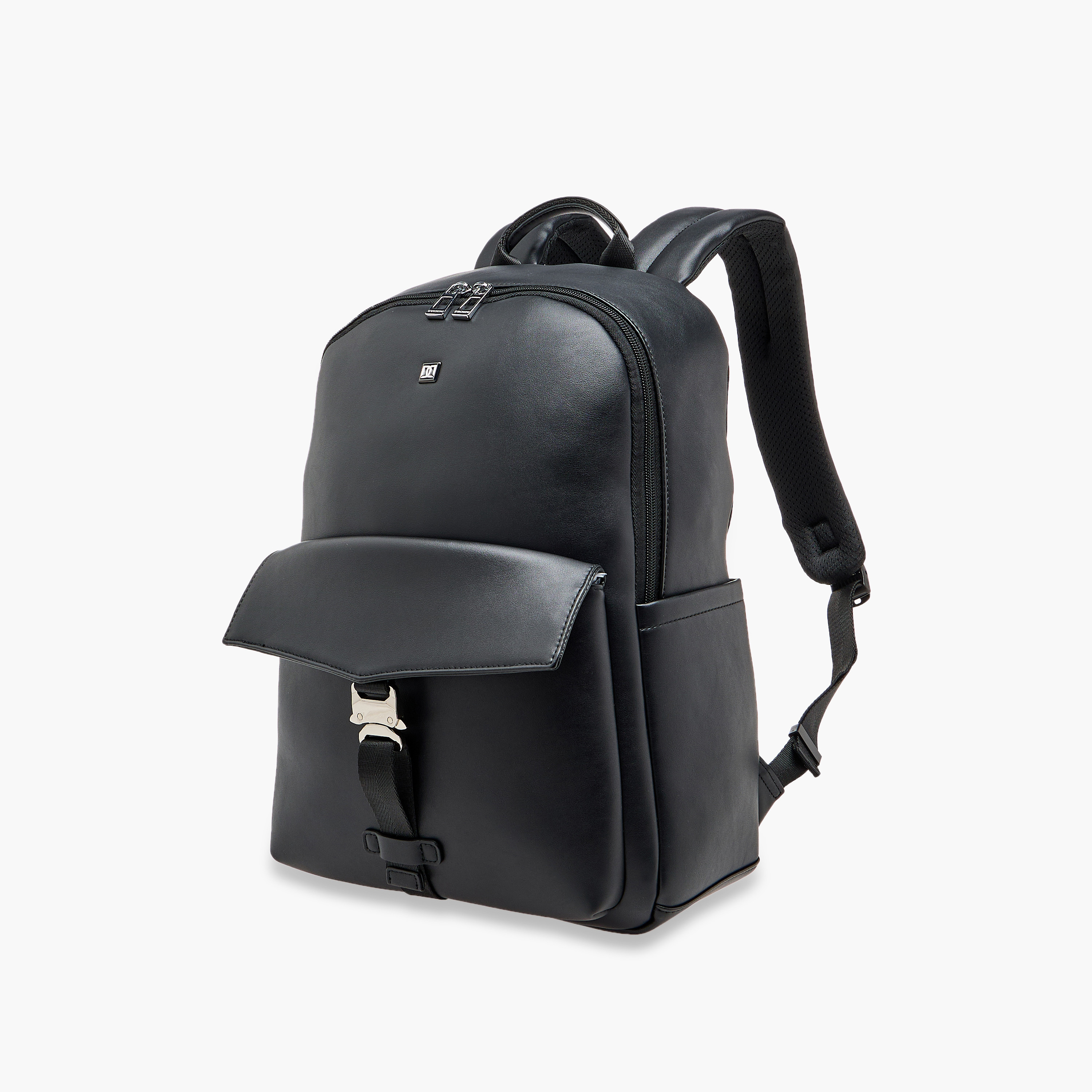Duchini Solid Backpack with Adjustable Shoulder Straps - 31x17x43 cm-men-bags-image-2