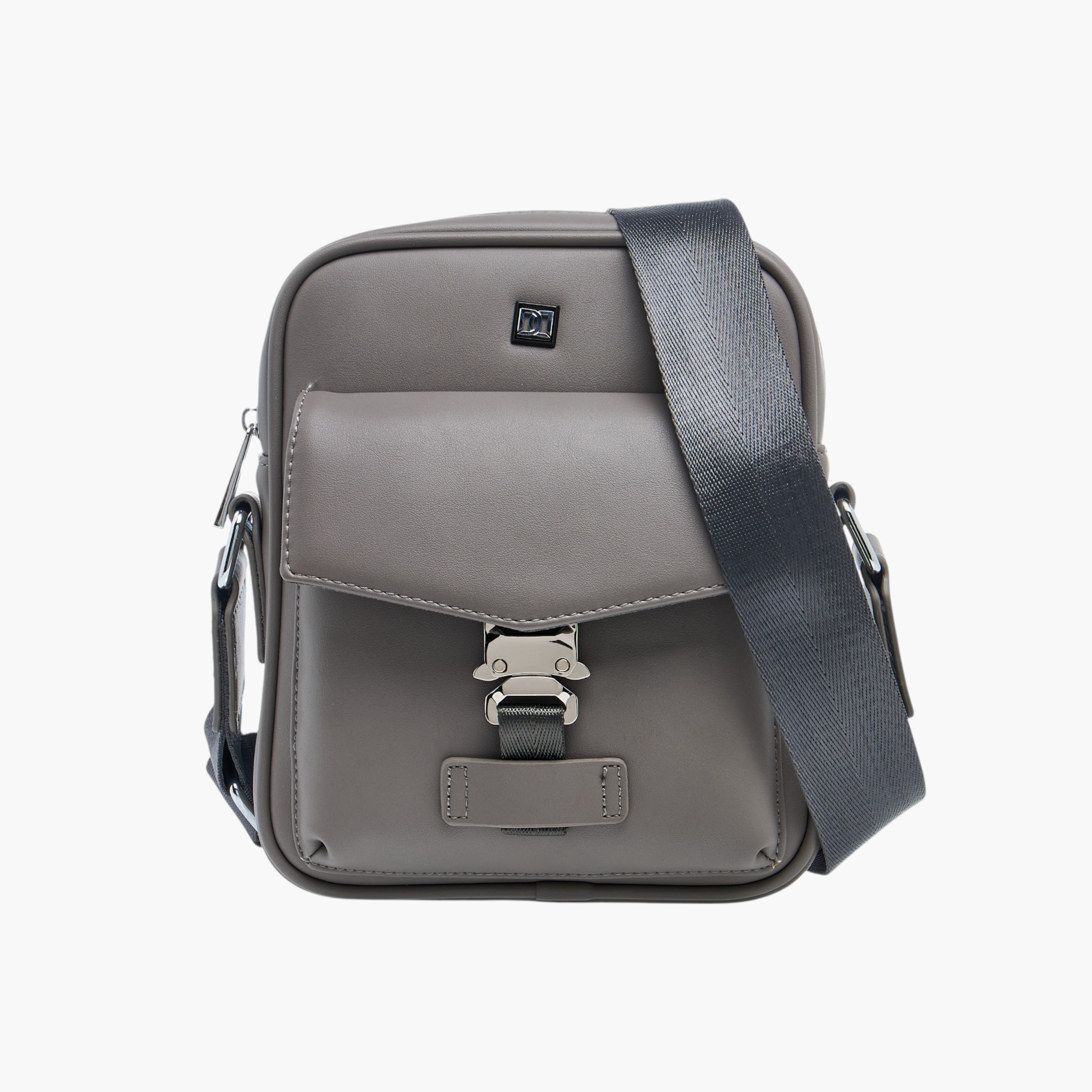 Duchini Solid Crossbody Bag with Adjustable Strap-men-bags-image-1