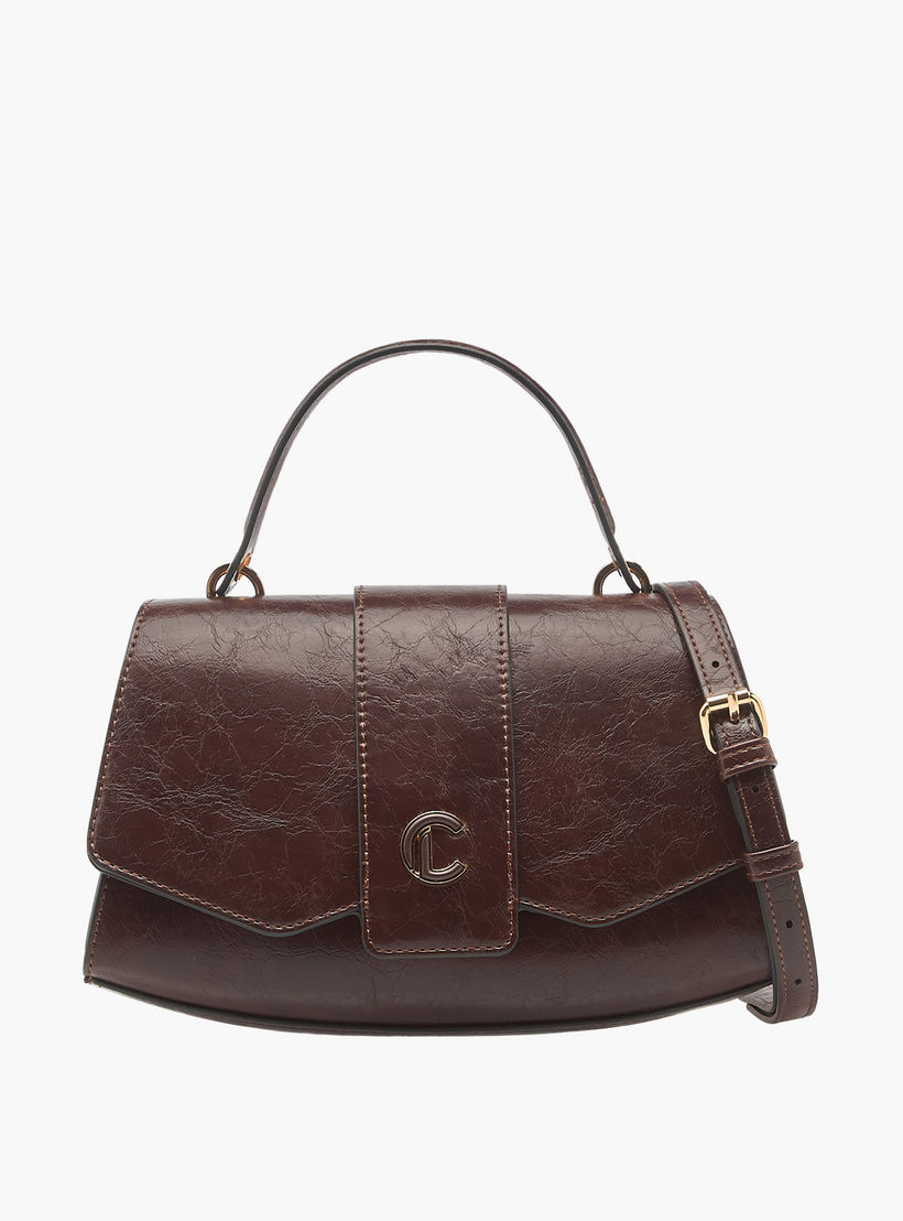شنطة ساتشيل سادة بزر إغلاق وحزام قابل للفصل من لو كونفورت-women-bagsandwallets-handbags-image-1