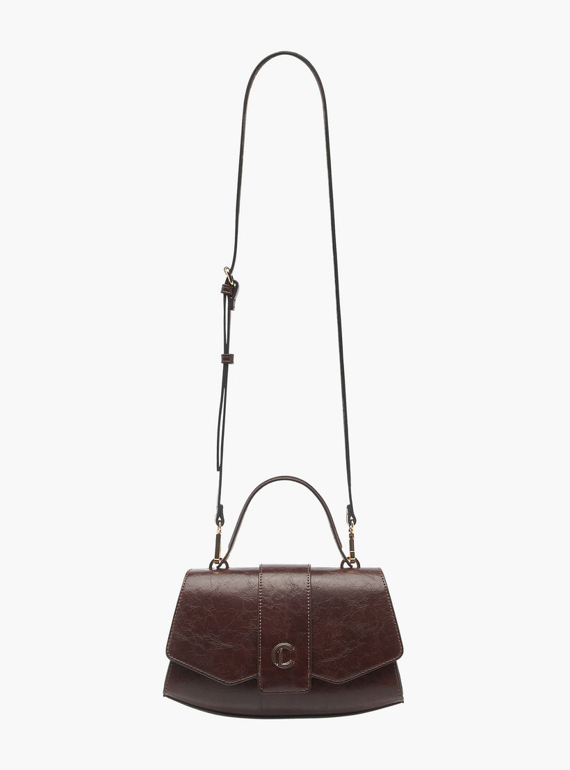 شنطة ساتشيل سادة بزر إغلاق وحزام قابل للفصل من لو كونفورت-women-bagsandwallets-handbags-image-3