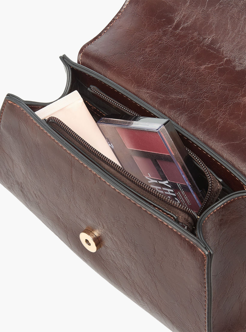 شنطة ساتشيل سادة بزر إغلاق وحزام قابل للفصل من لو كونفورت-women-bagsandwallets-handbags-image-9