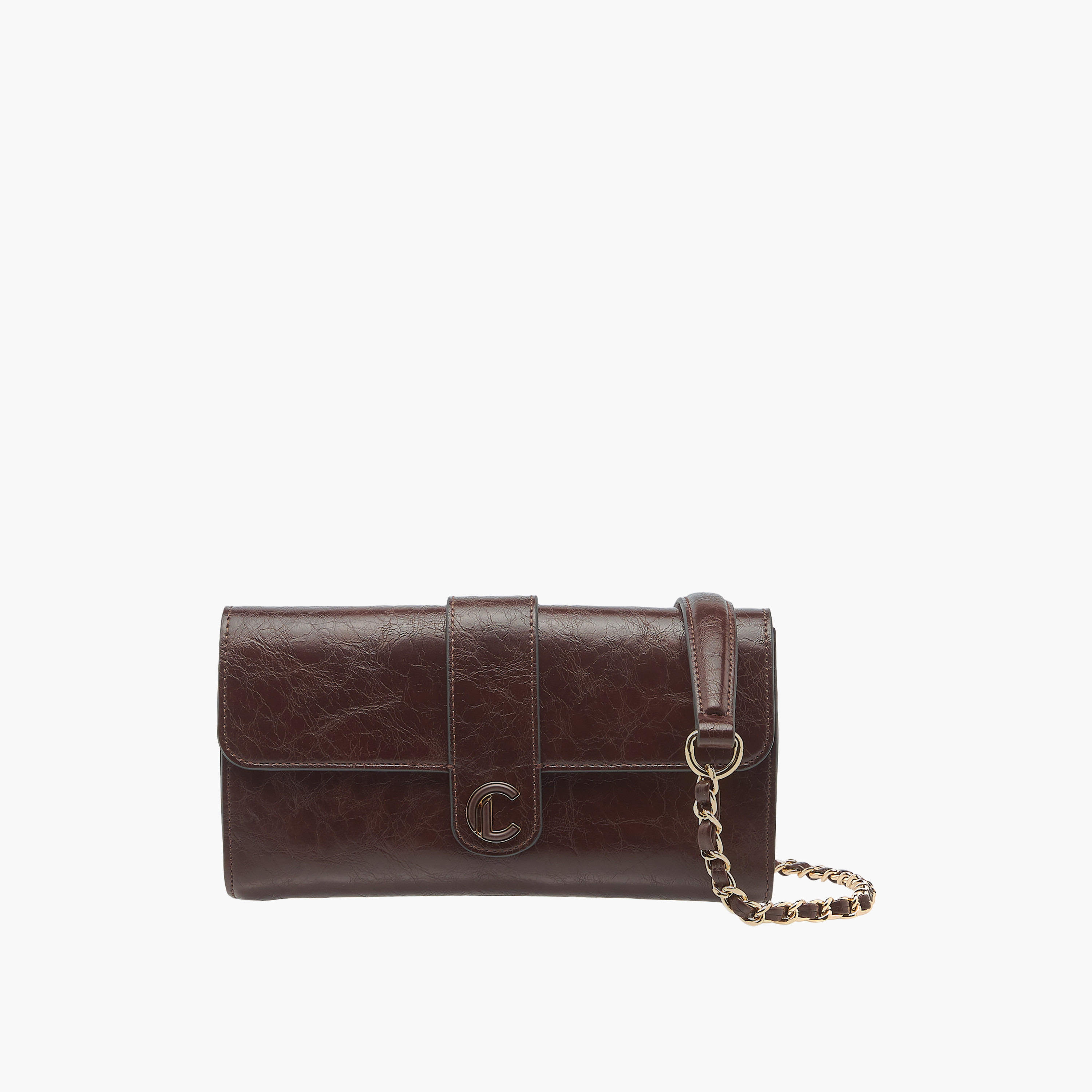 Le Confort Solid Crossbody Bag with Button Closure and Chain Strap-women-bagsandwallets-handbags-image-1
