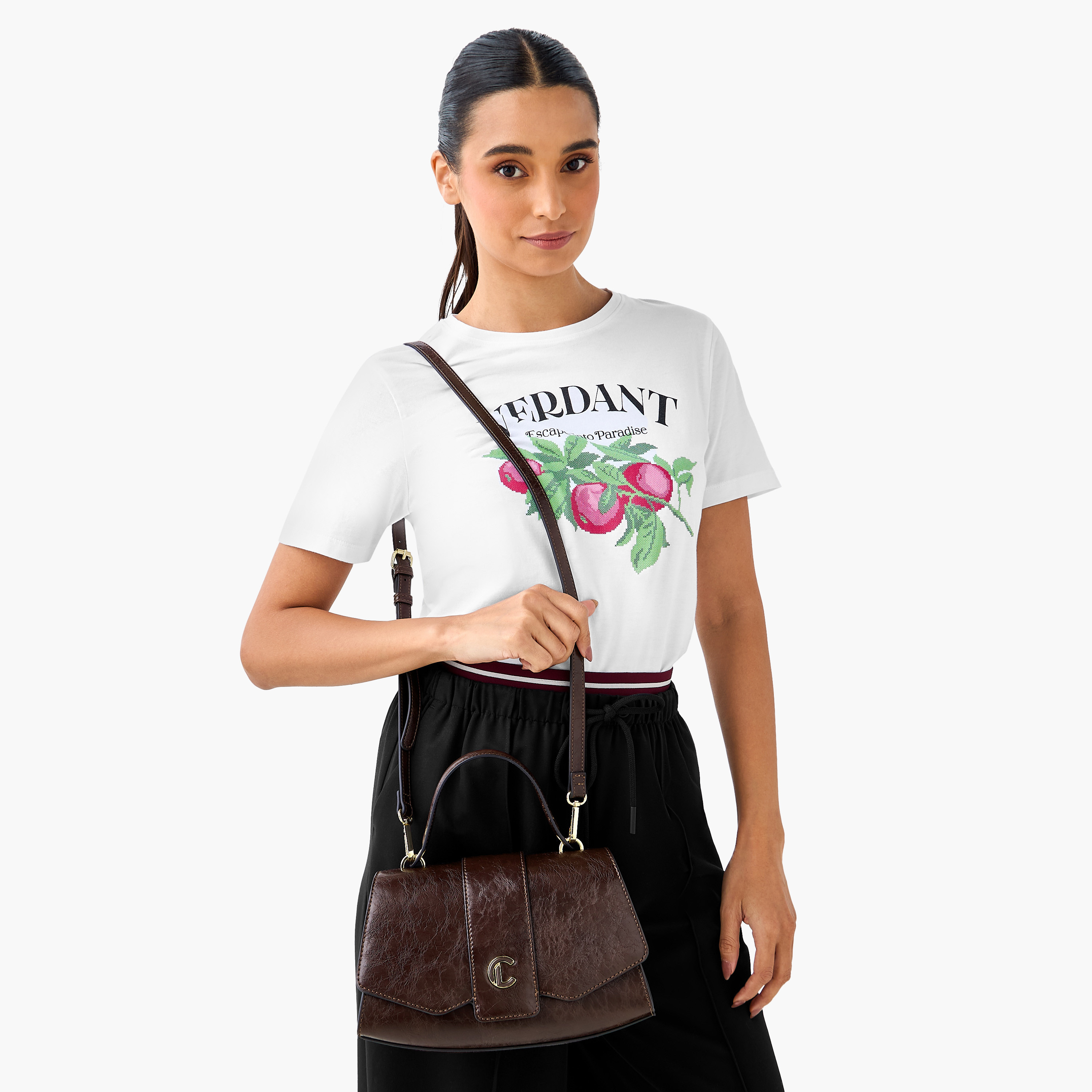 Le Confort Solid Crossbody Bag with Button Closure and Chain Strap-women-bagsandwallets-handbags-image-2