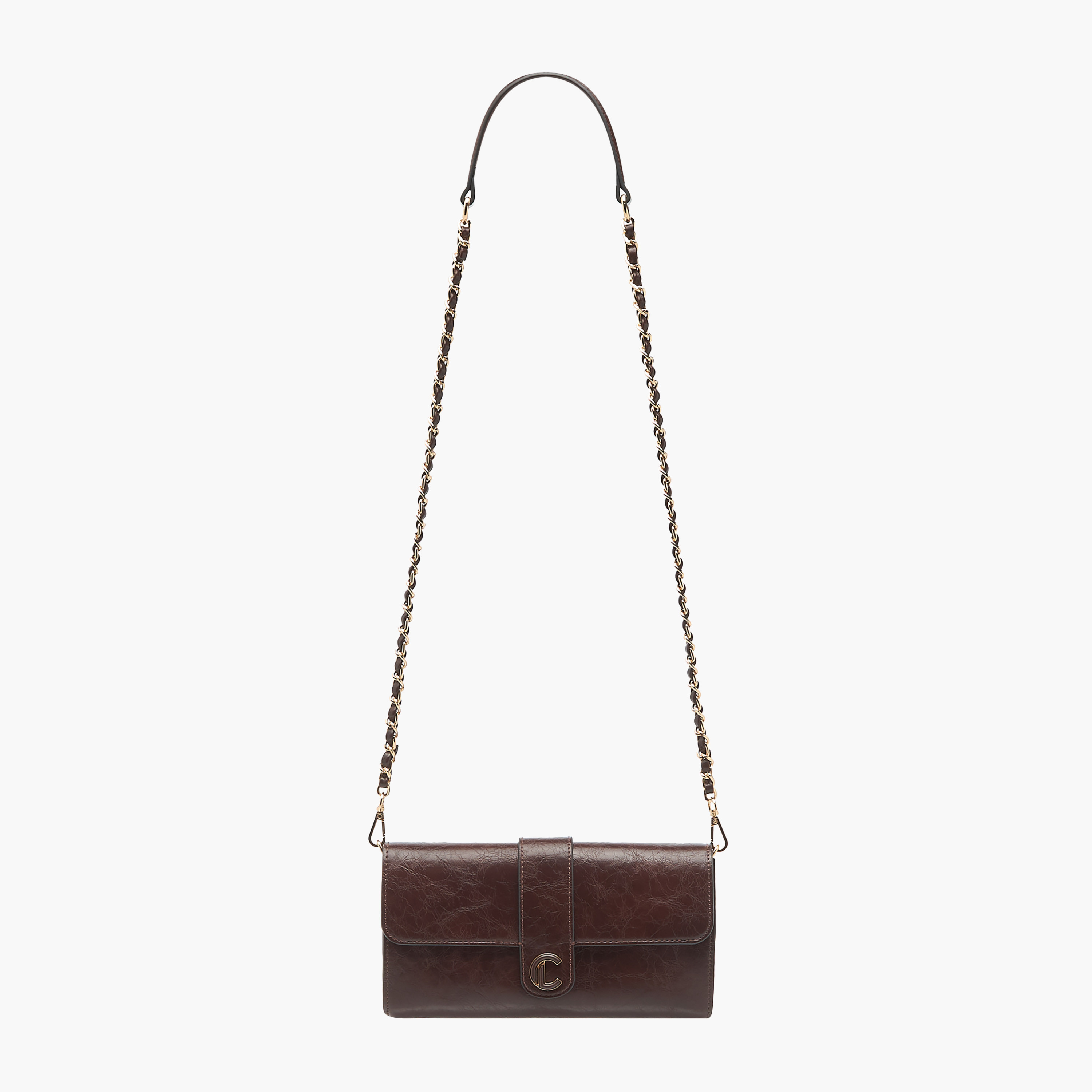 Le Confort Solid Crossbody Bag with Button Closure and Chain Strap-women-bagsandwallets-handbags-image-3