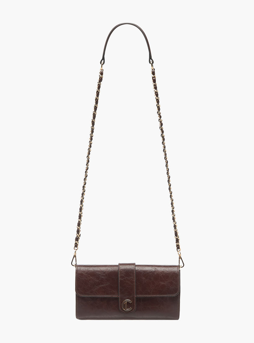 Le Confort Solid Crossbody Bag with Button Closure and Chain Strap-women-bagsandwallets-handbags-image-3