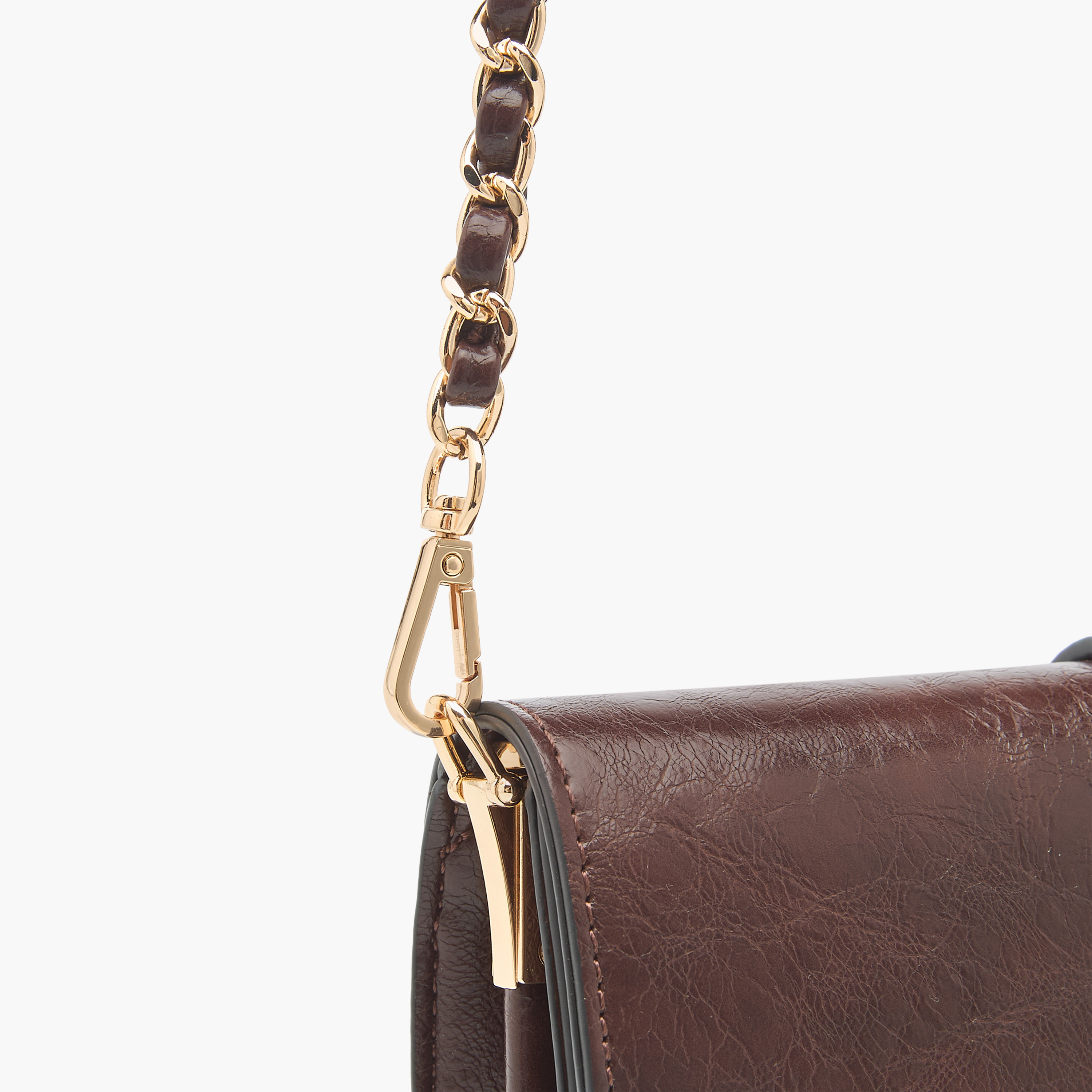 Le Confort Solid Crossbody Bag with Button Closure and Chain Strap-women-bagsandwallets-handbags-image-5
