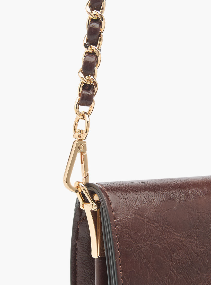 Le Confort Solid Crossbody Bag with Button Closure and Chain Strap-women-bagsandwallets-handbags-image-5
