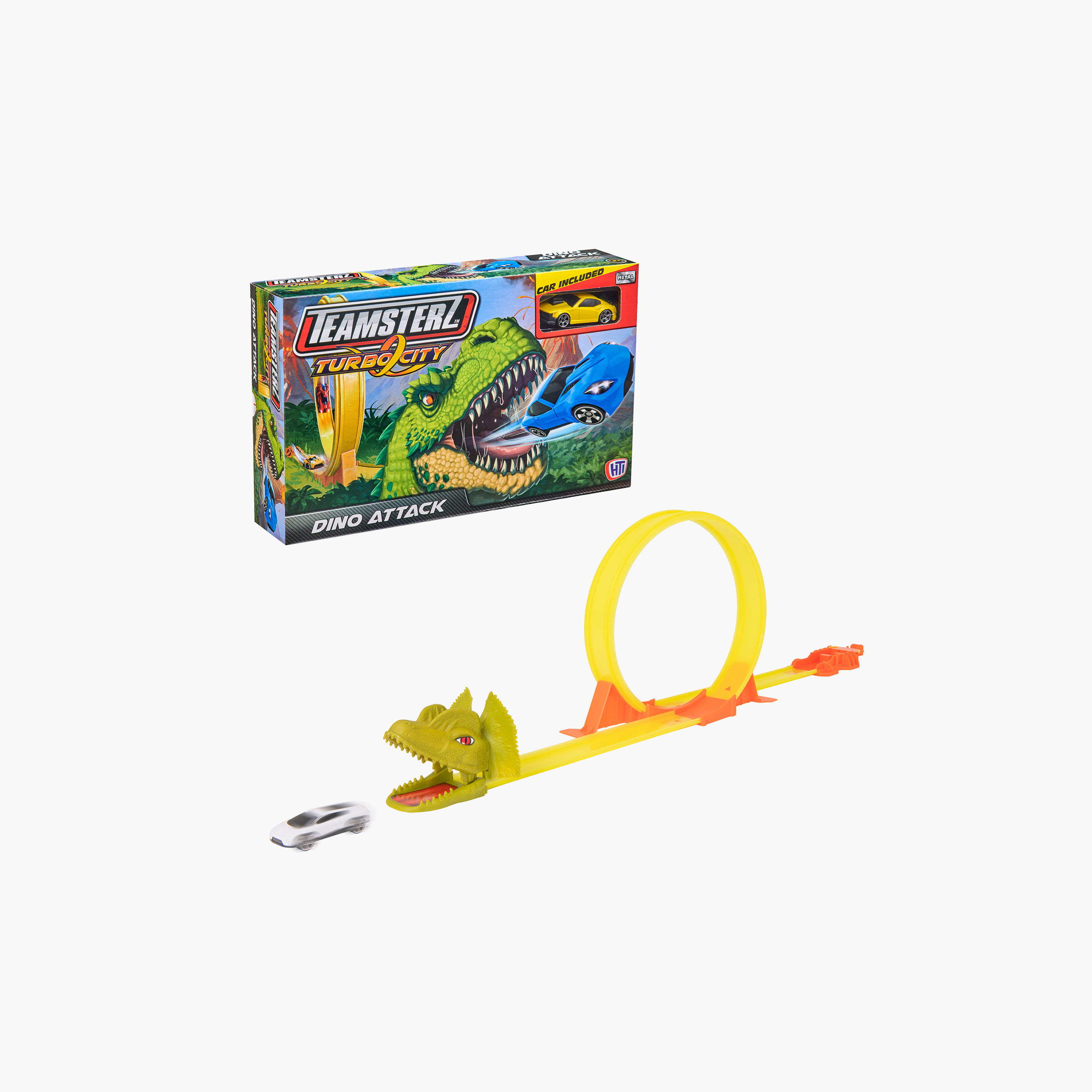Teamsterz Turbo City Dino Attack Track Set with Car-toys-playvehicles-diecastcars-image-1