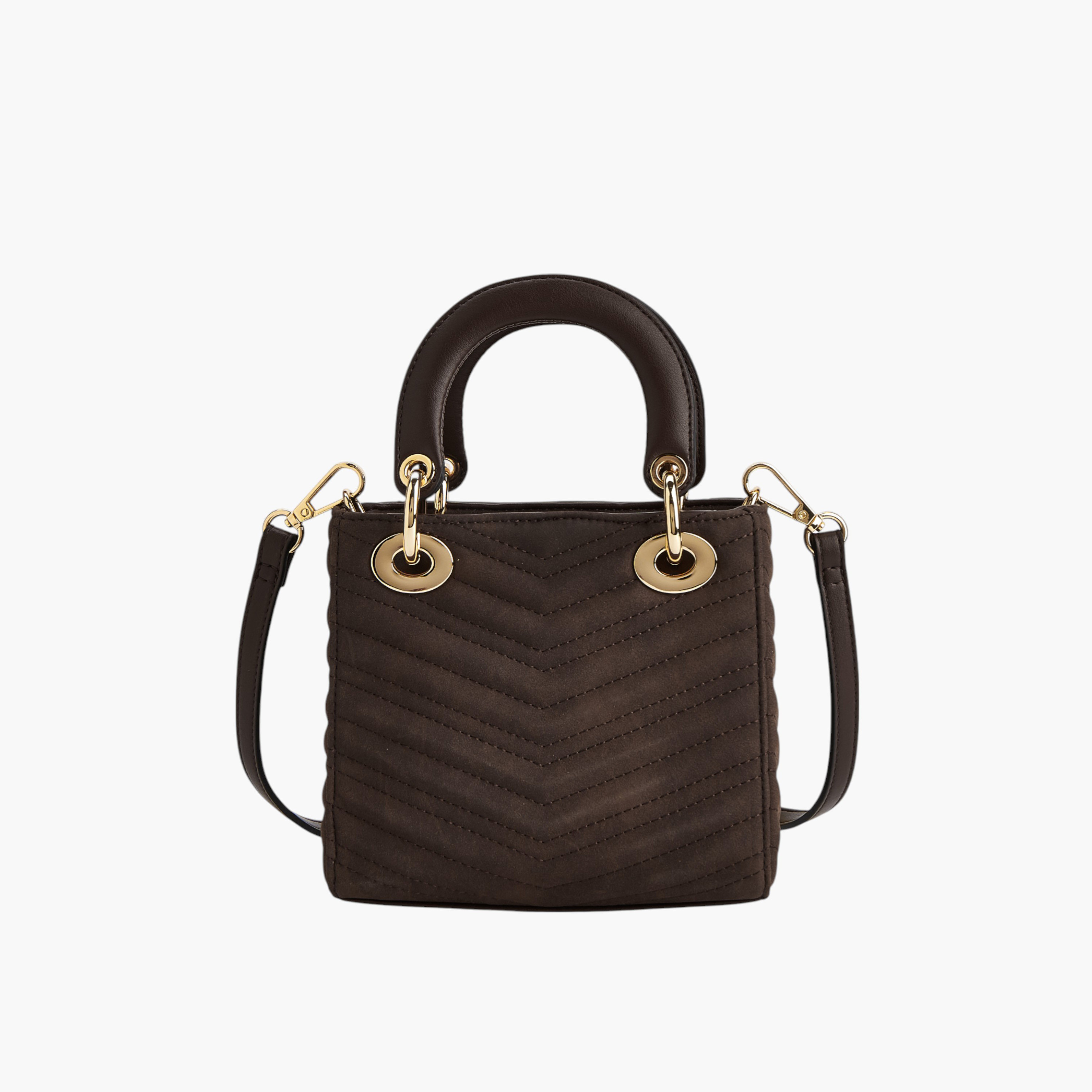 Celeste Quilted Tote Bag with Detachable Strap and Zip Closure-women-bagsandwallets-handbags-image-2