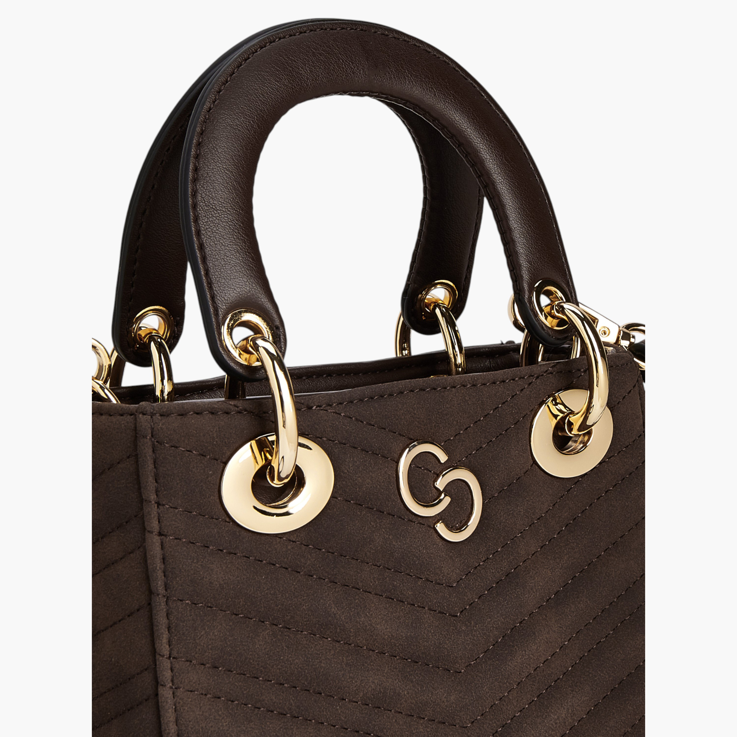 Celeste Quilted Tote Bag with Detachable Strap and Zip Closure-women-bagsandwallets-handbags-image-4