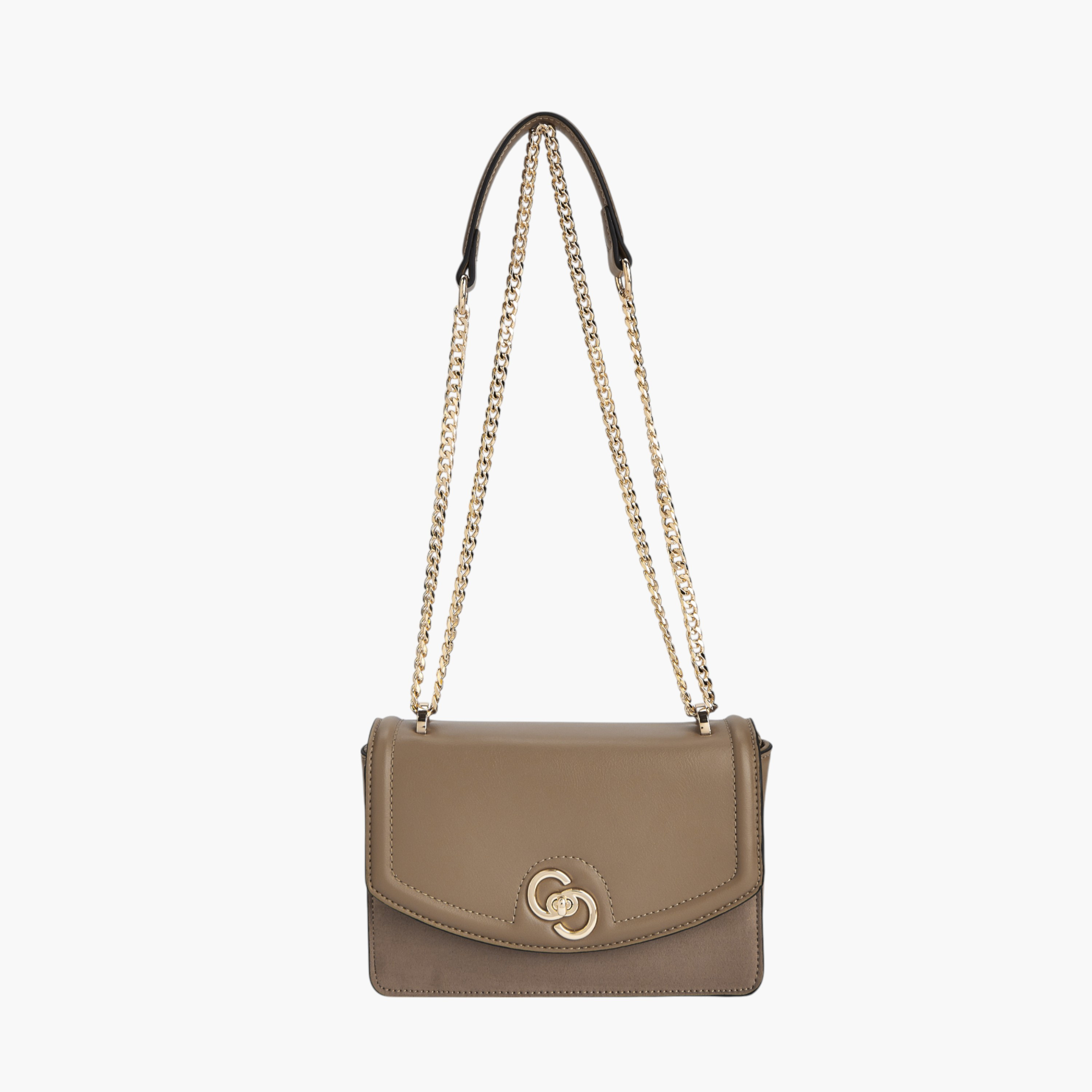 Celeste Solid Crossbody Bag with Chain Strap and Twist Lock Closure-women-bagsandwallets-handbags-image-1