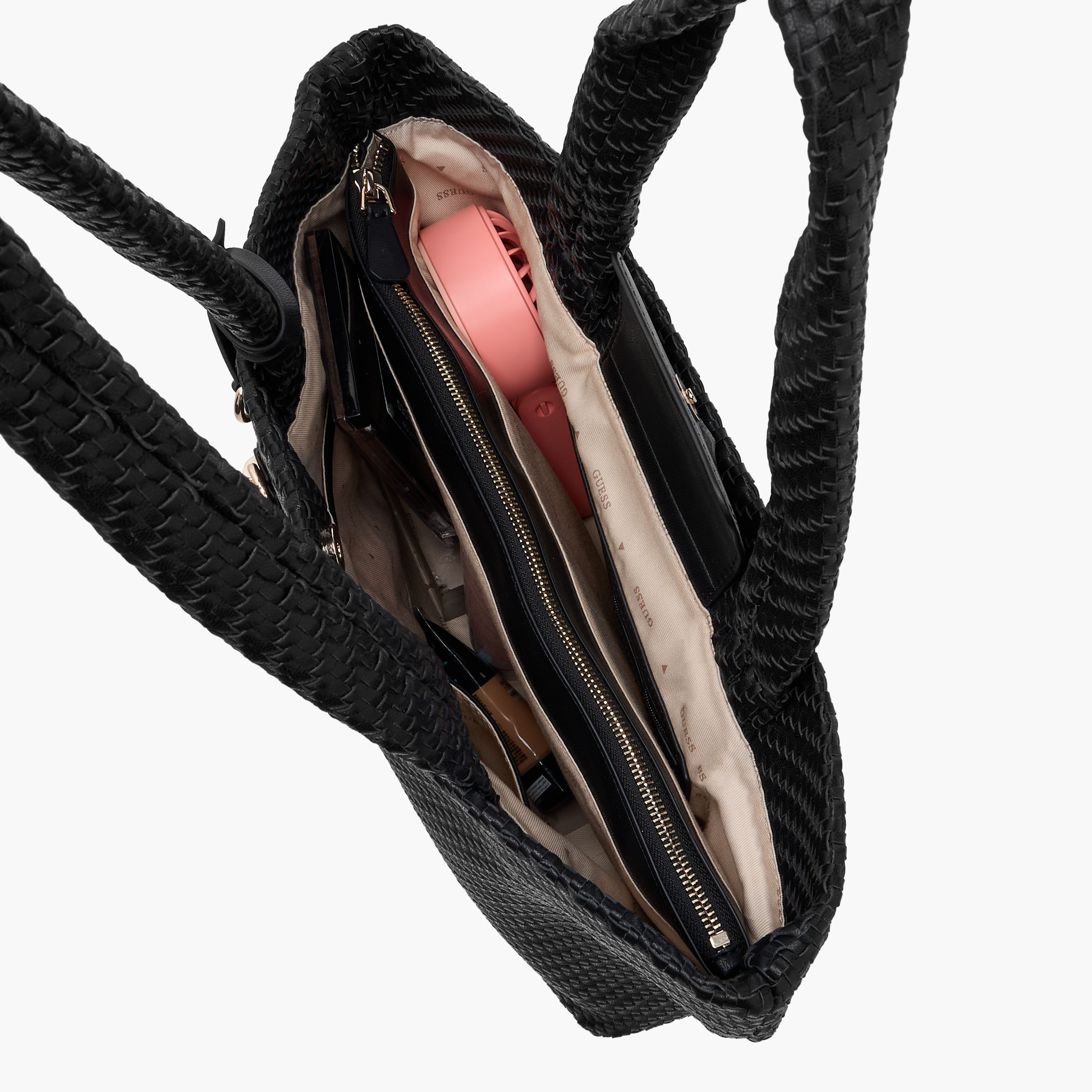 Guess Textured Tote Bag with Zip Closure-women-bagsandwallets-handbags-image-8