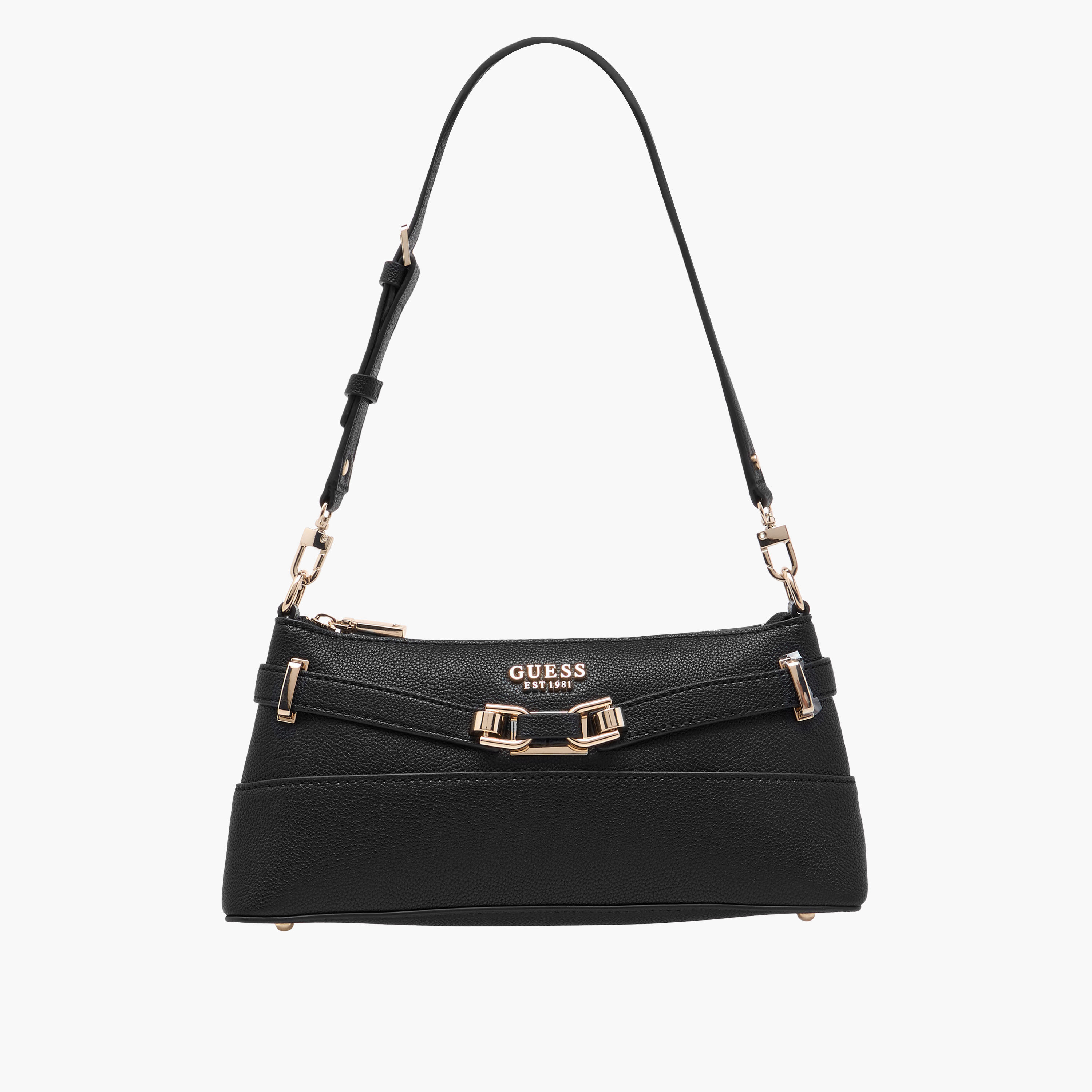 Guess Silvye Textured Shoulder Bag with Zip Closure-women-bagsandwallets-handbags-image-1