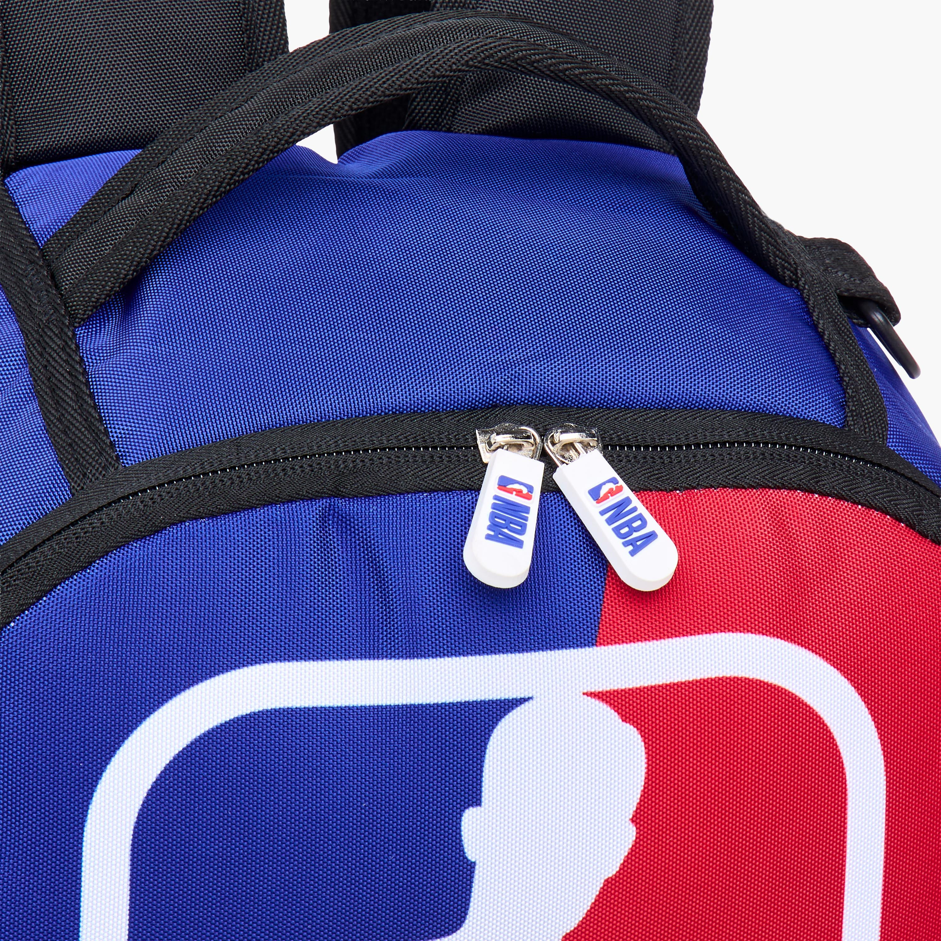 NBA Logo Print Backpack with Adjustable Shoulder Straps and Zip Closure - 17 inches-school-bagsandbackpacks-backpacks-image-10