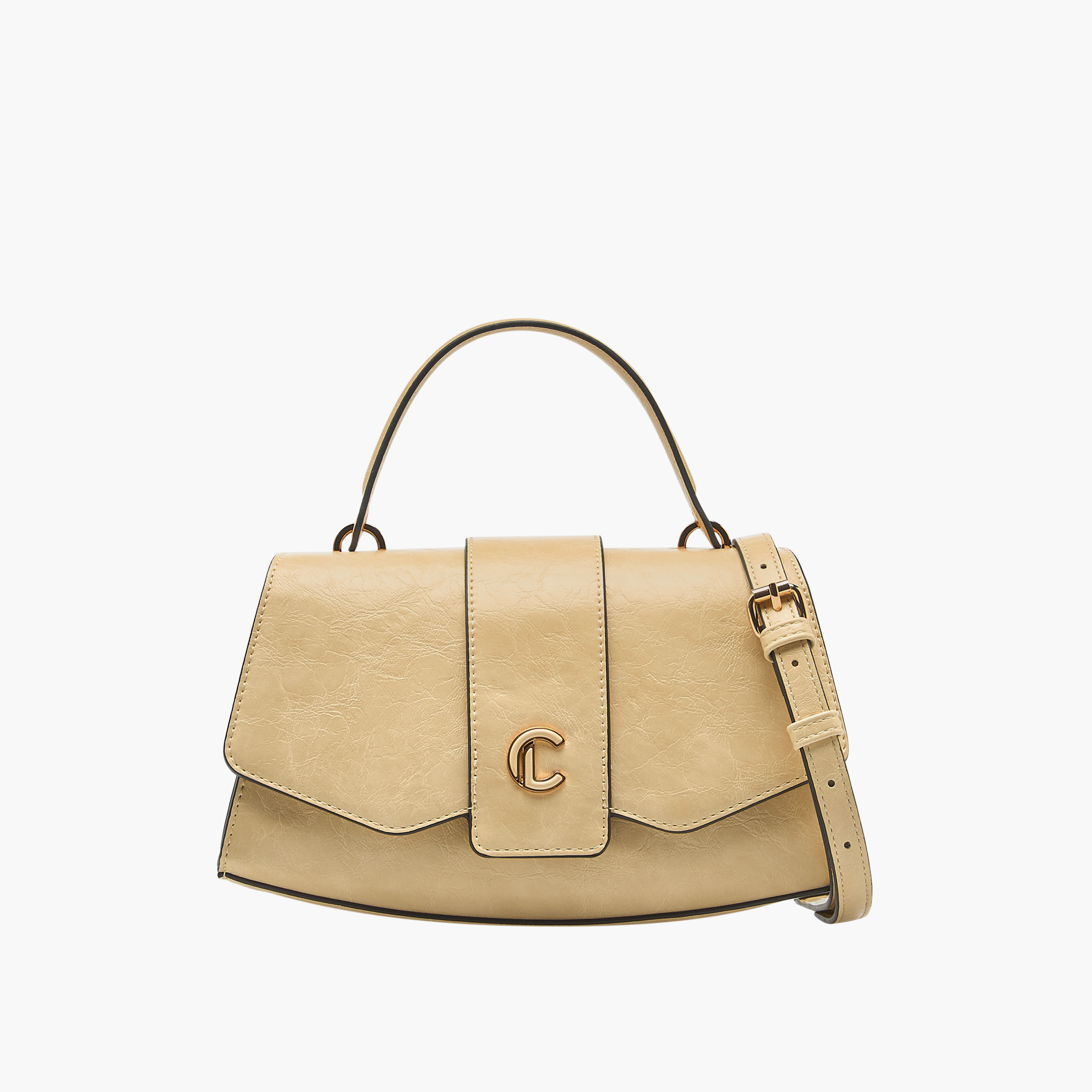 شنطة ساتشيل سادة بزر إغلاق وحزام قابل للفصل من لو كونفورت-women-bagsandwallets-handbags-image-1