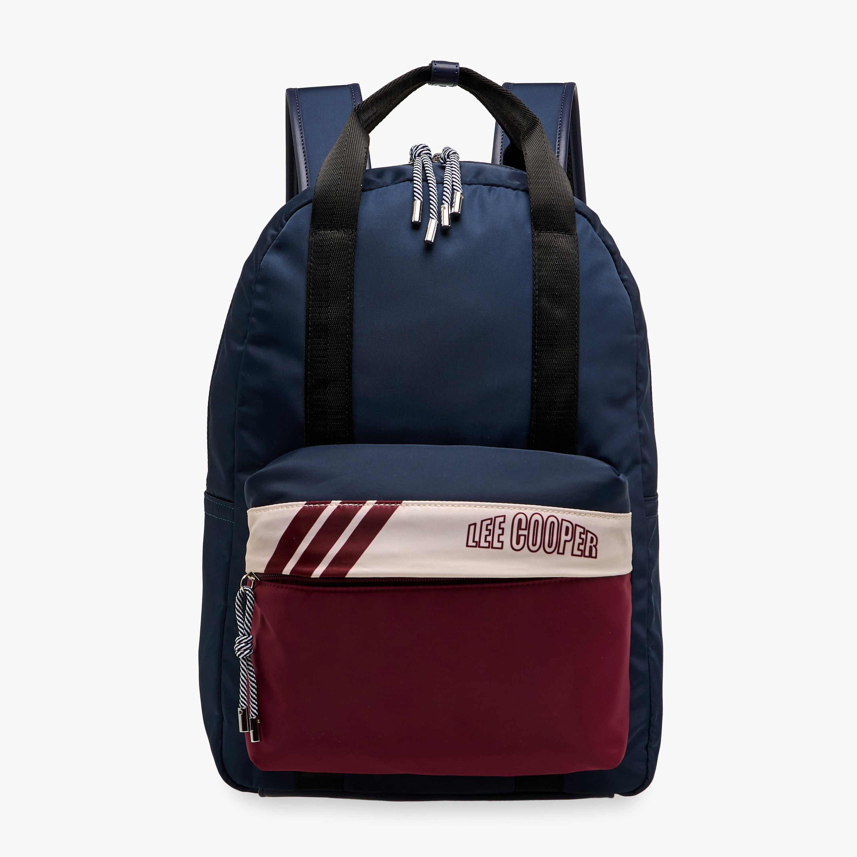 Lee Cooper Colourblock Backpack with Adjustable Shoulder Straps and Zip Closure - 13x30x40 cm-men-bags-image-1