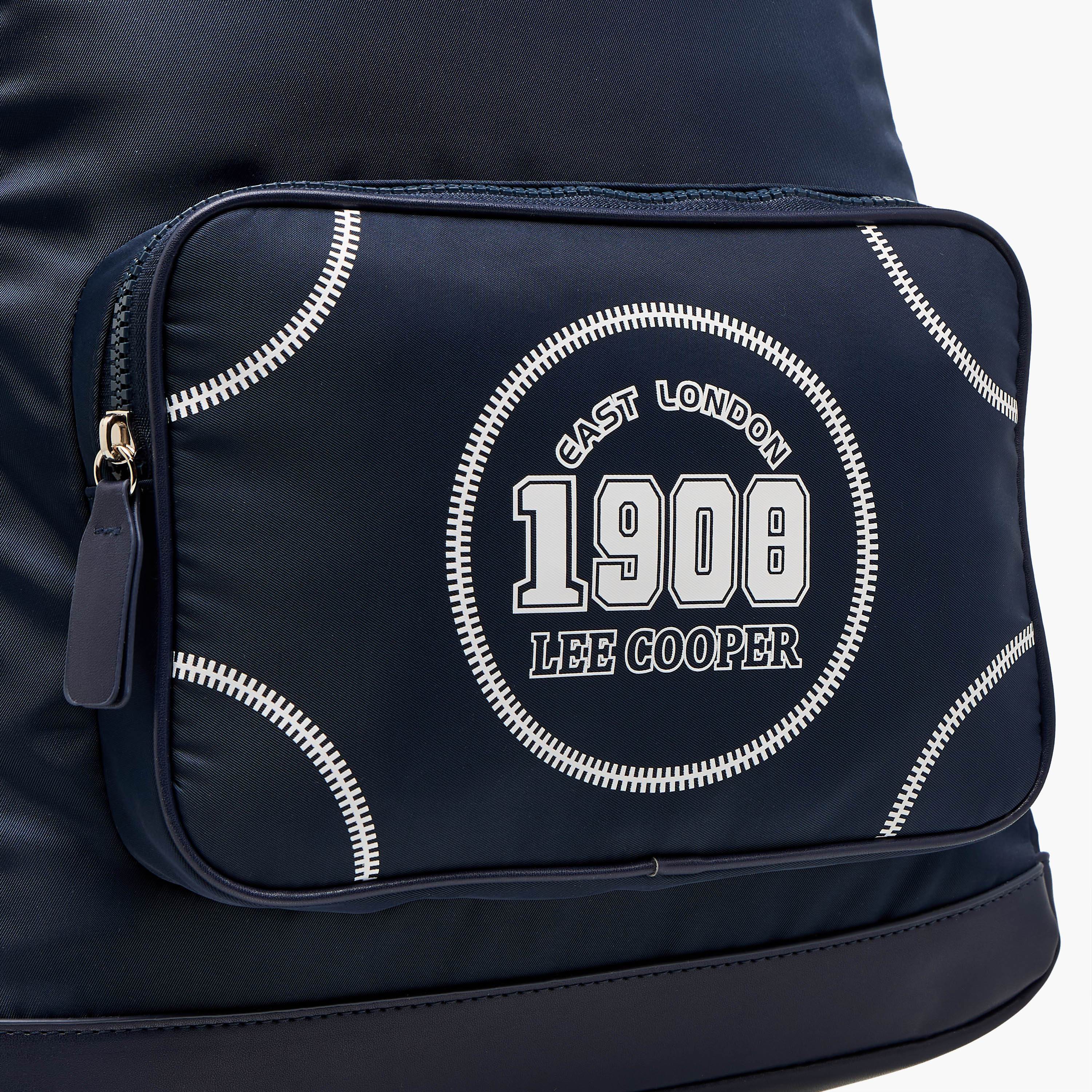 Lee Cooper Printed Backpack with Adjustable Shoulder Straps and Zip Closure - 13x30x41 cm-women-bagsandwallets-backpacks-image-4