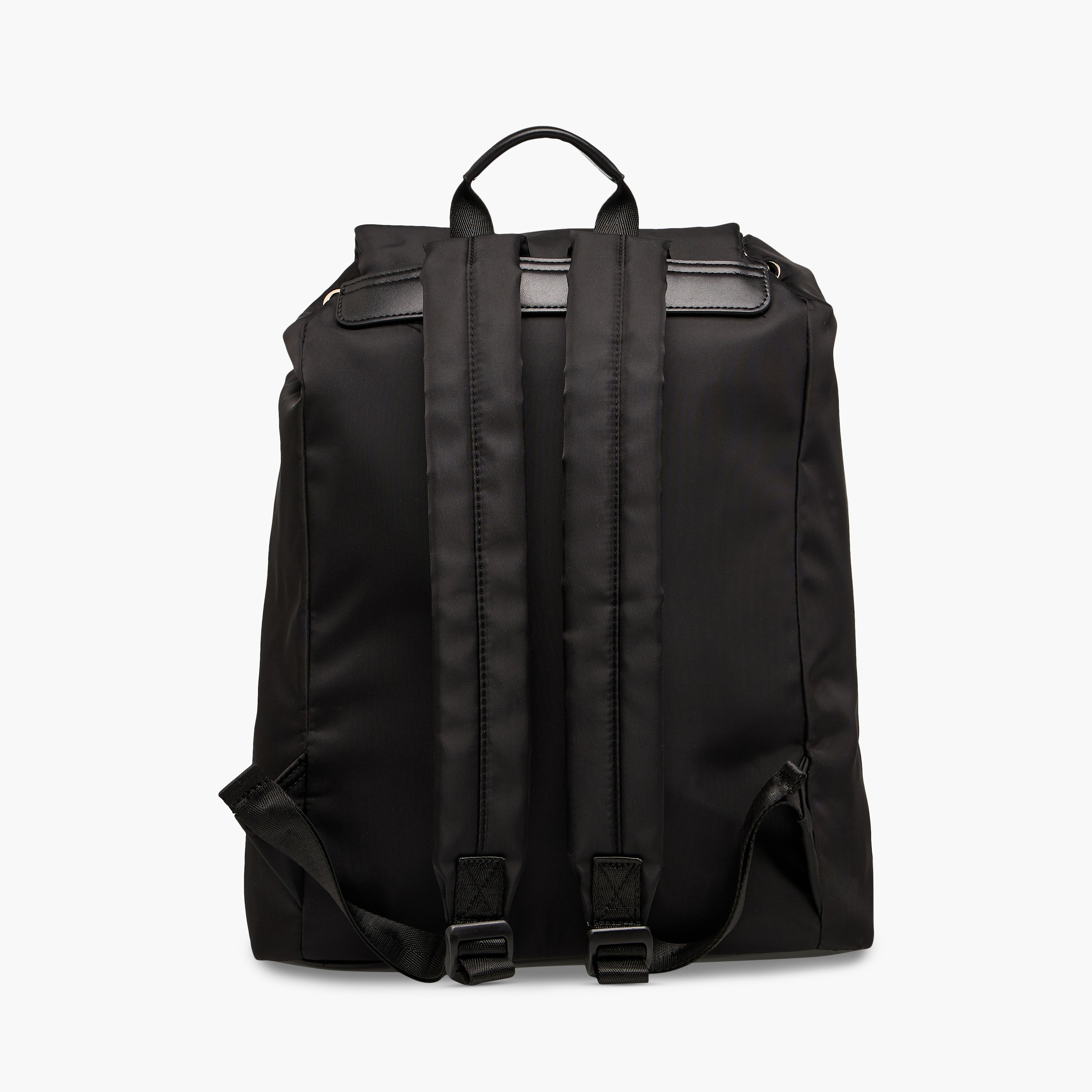 Lee Cooper Logo Print Backpack with Adjustable Straps and Drawstring Closure - 15x30x43 cm-men-bags-image-3