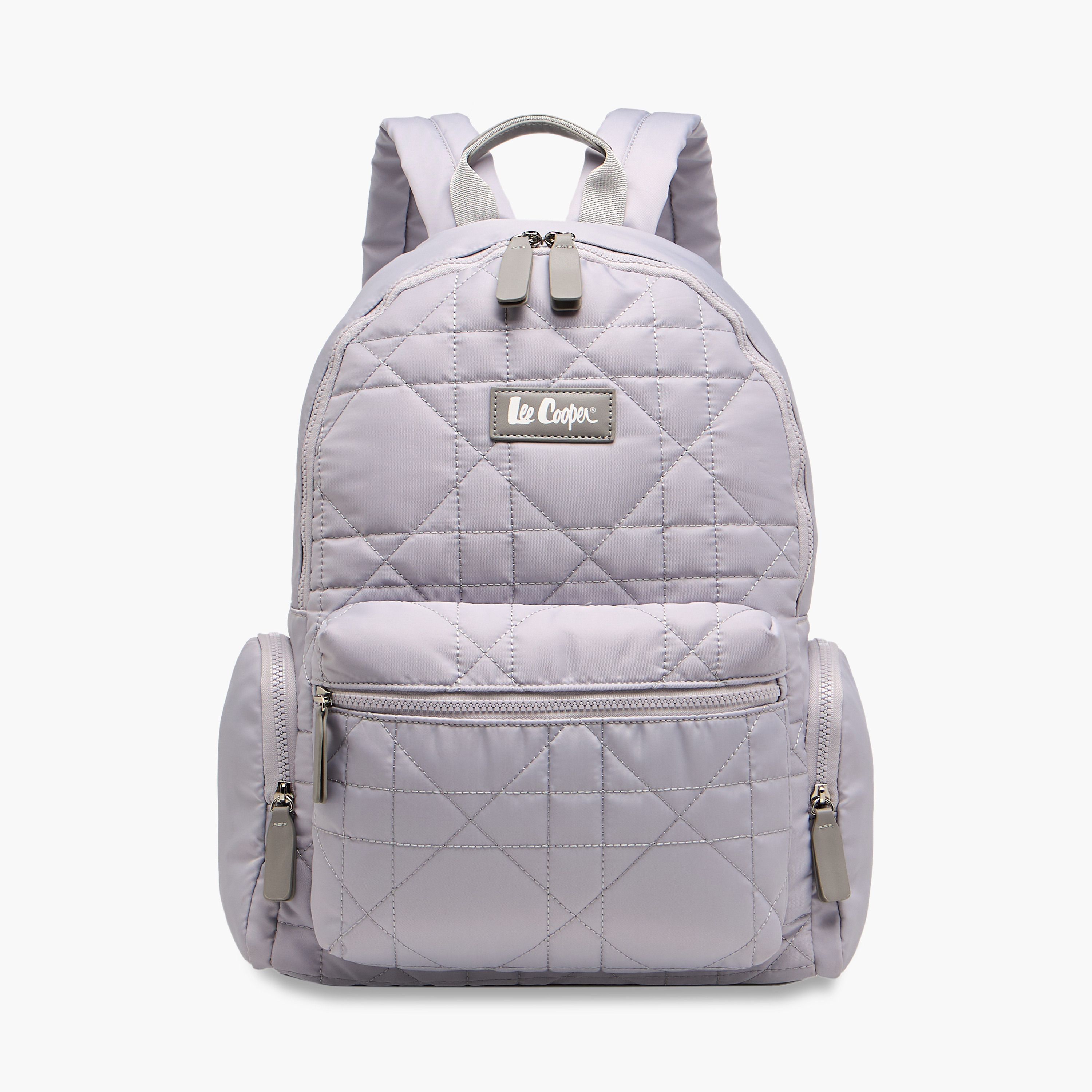 Lee Cooper Quilted Backpack with Adjustable Shoulder Straps and Zip Closure - 16x32x41 cm-men-bags-image-1