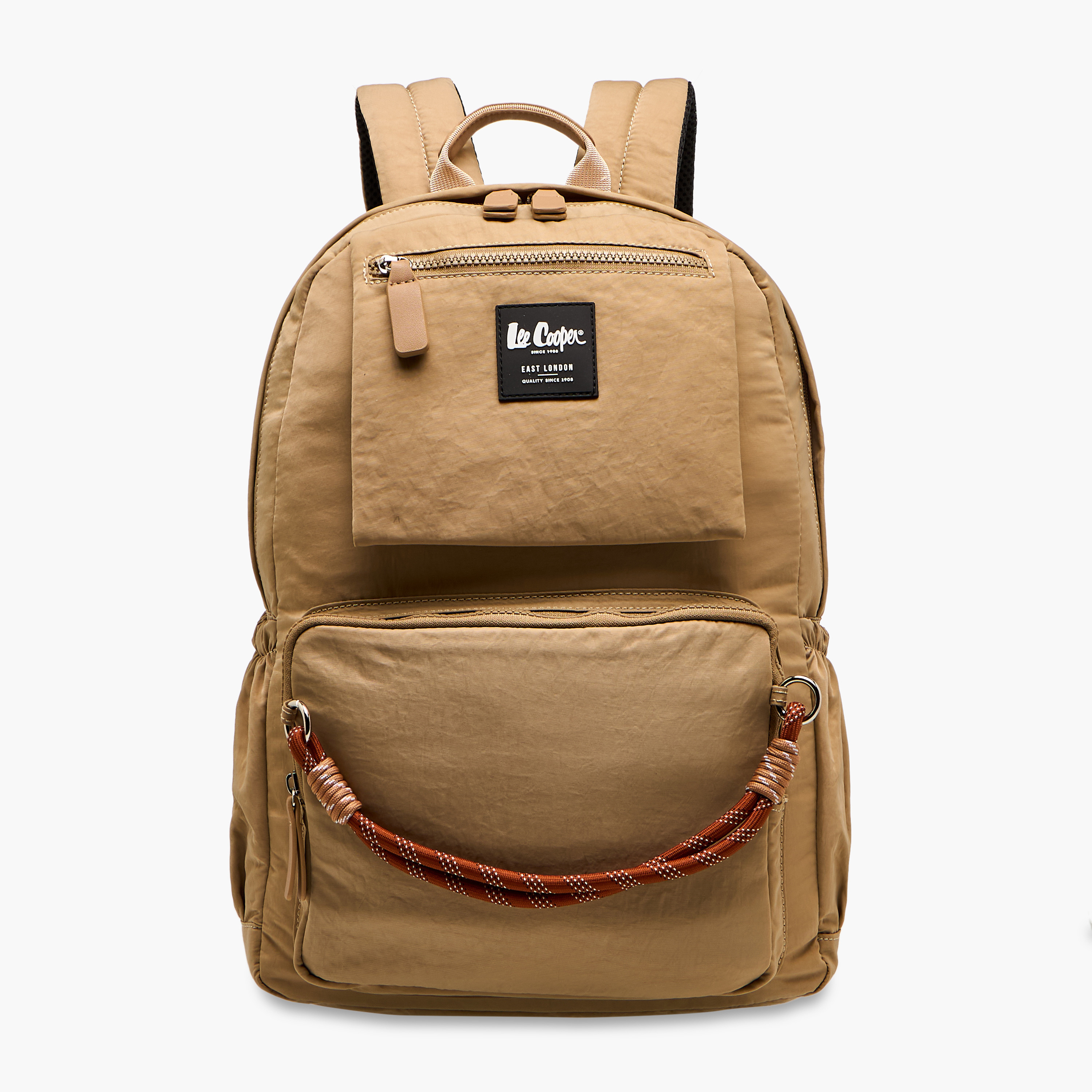 Lee Cooper Rope Accent Backpack with Adjustable Shoulder Straps and Zip Closure - 13x30x40 cm-men-bags-image-1