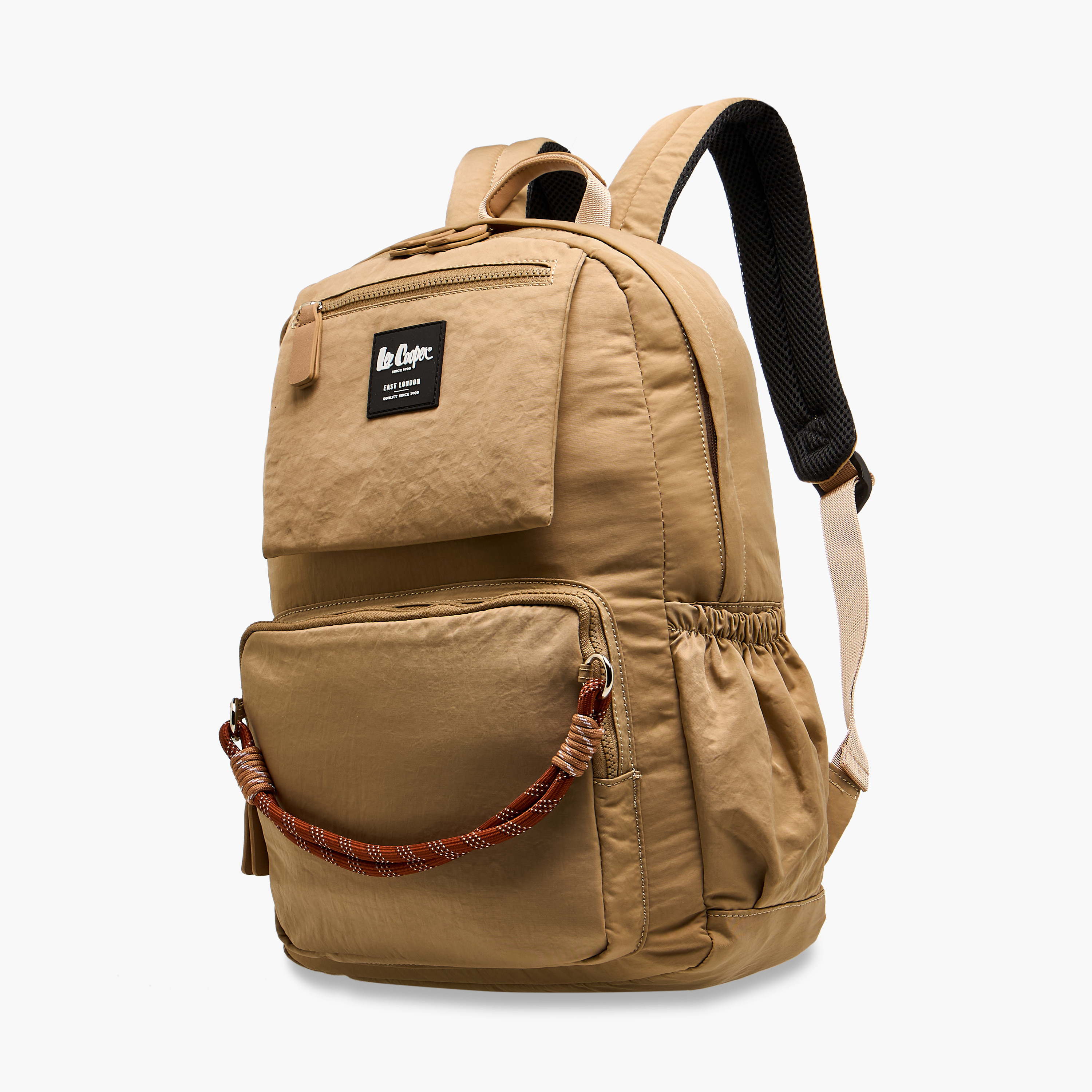 Lee Cooper Rope Accent Backpack with Adjustable Shoulder Straps and Zip Closure - 13x30x40 cm-men-bags-image-2