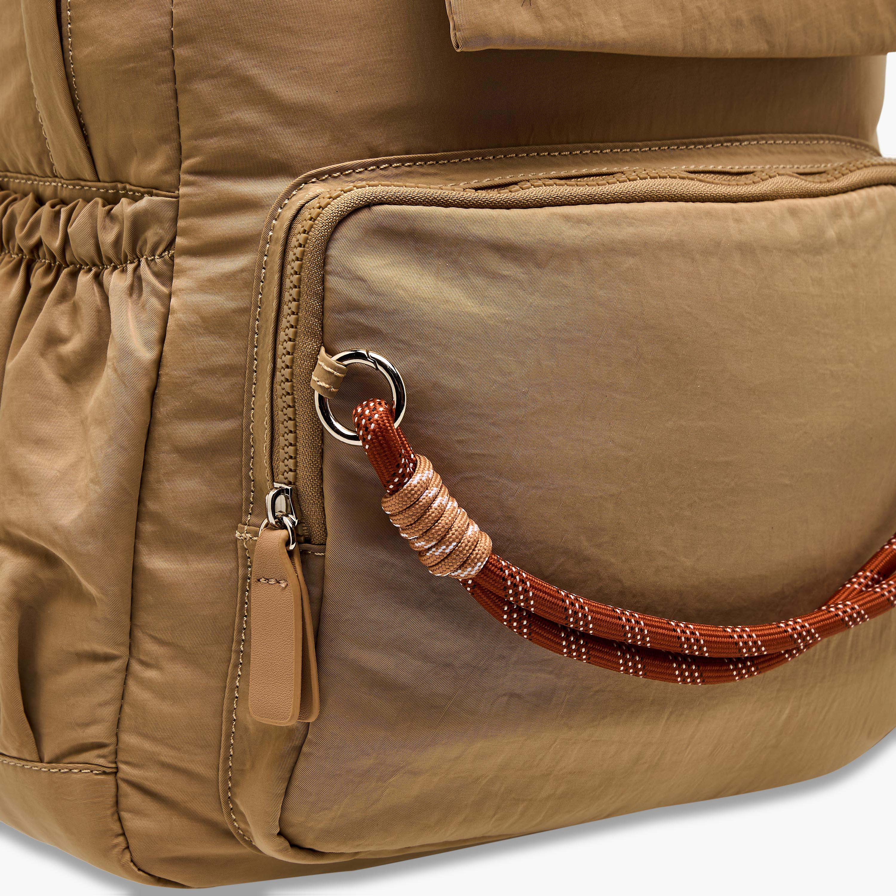 Lee Cooper Rope Accent Backpack with Adjustable Shoulder Straps and Zip Closure - 13x30x40 cm-men-bags-image-5