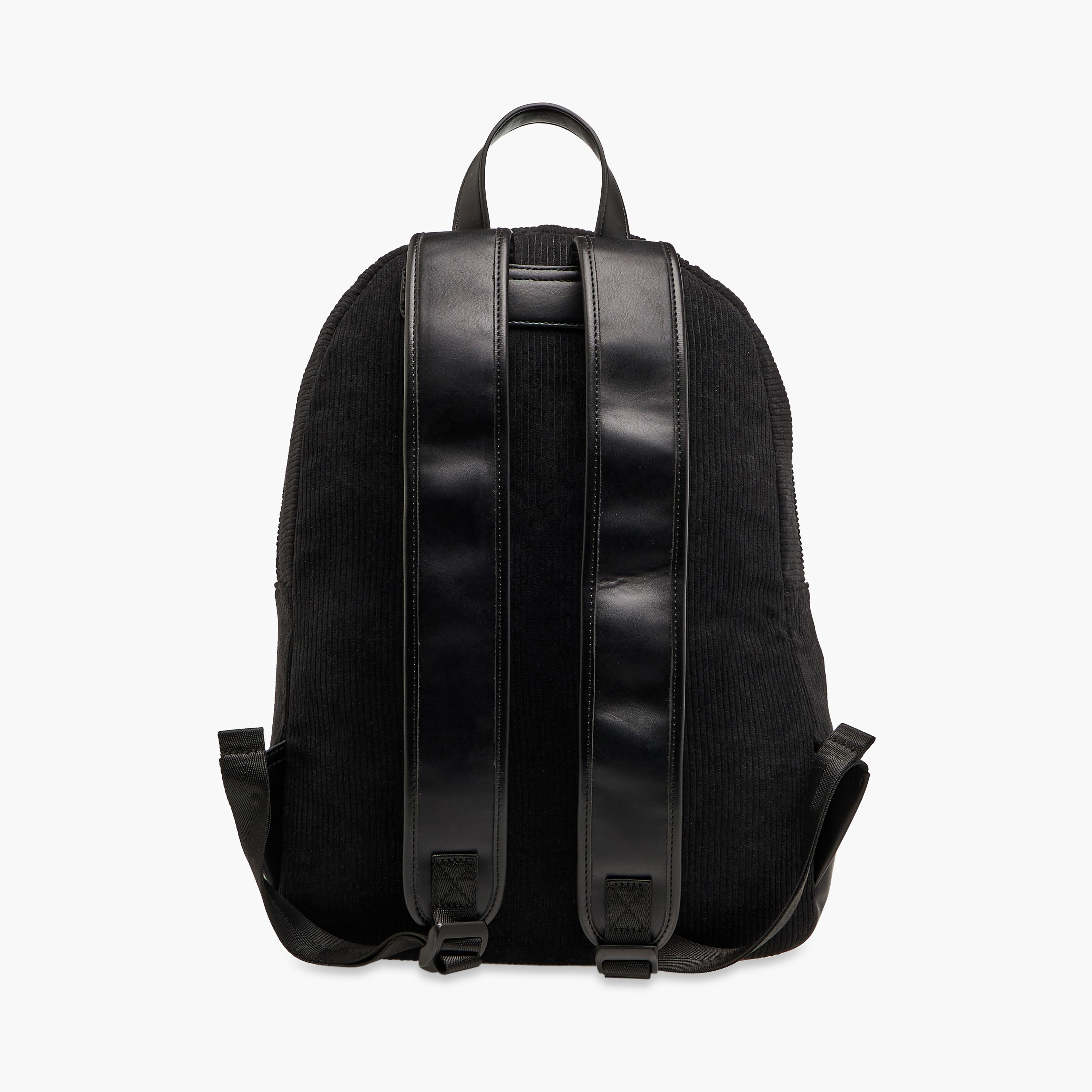 Lee Cooper Corduroy Backpack with Adjustable Shoulder Straps and Zip Closure - 15x33x40 cm-men-bags-image-3