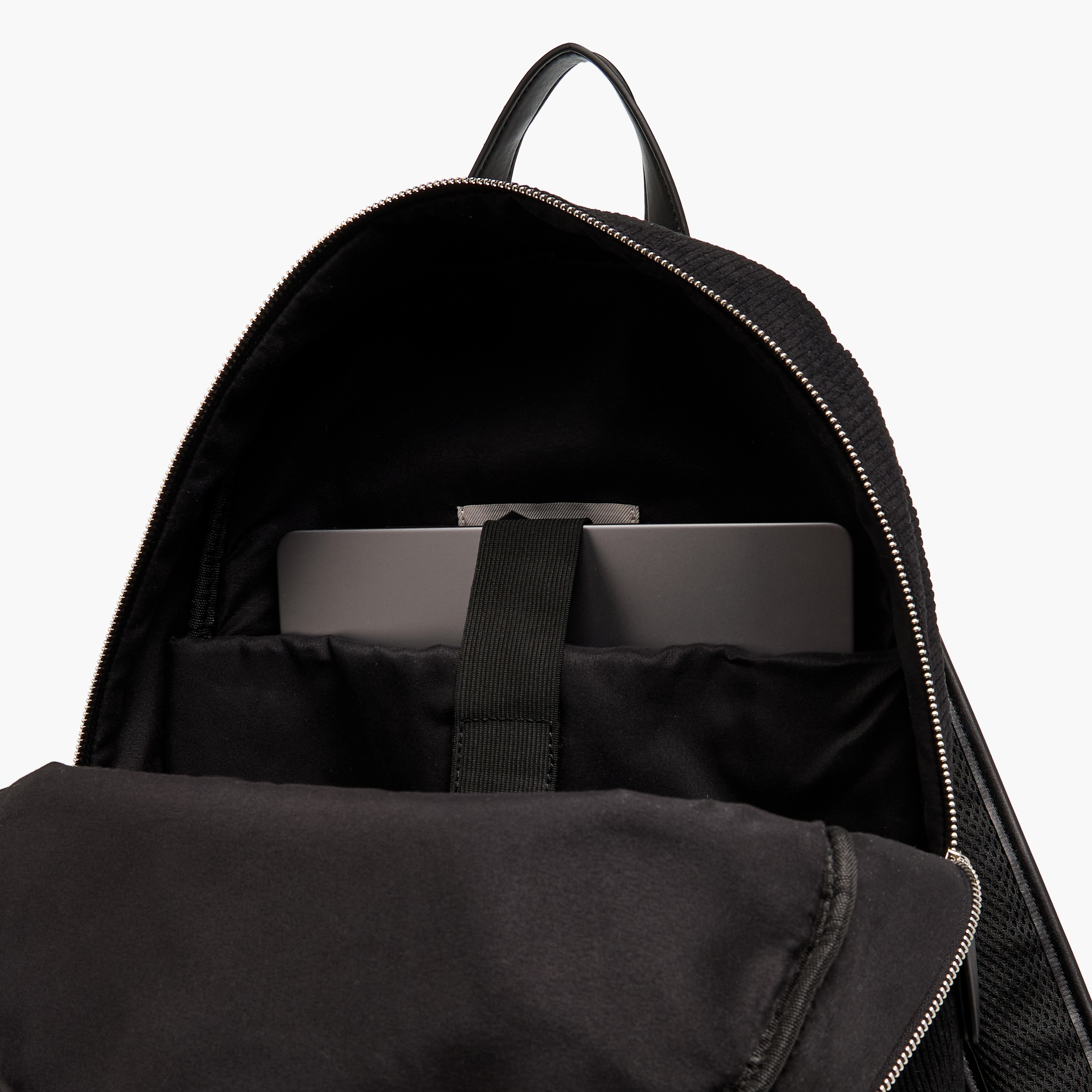 Lee Cooper Corduroy Backpack with Adjustable Shoulder Straps and Zip Closure - 15x33x40 cm-men-bags-image-7