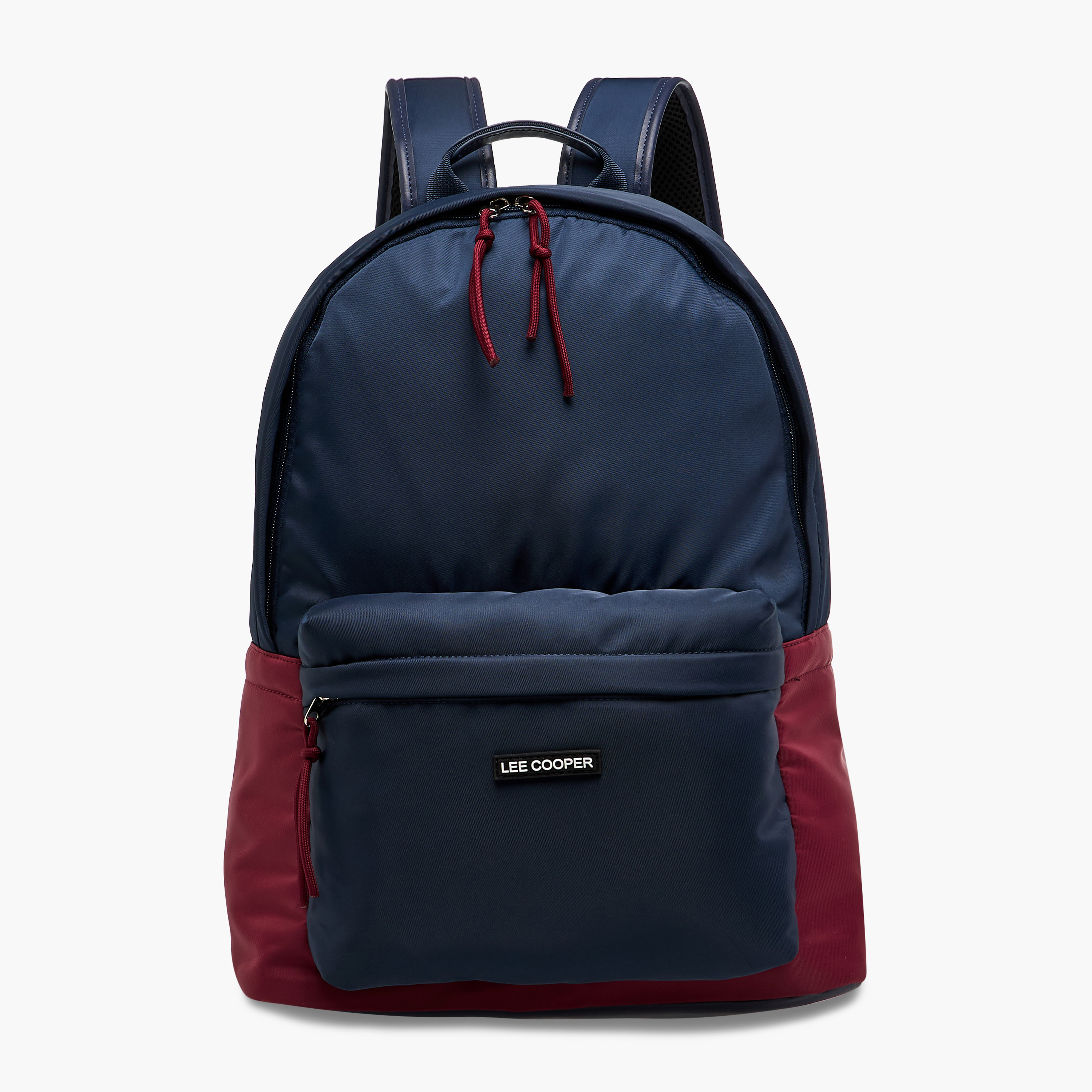 Lee Cooper Colourblock Backpack with Adjustable Shoulder Straps and Zip Closure - 15x30x40 cm-men-bags-image-1