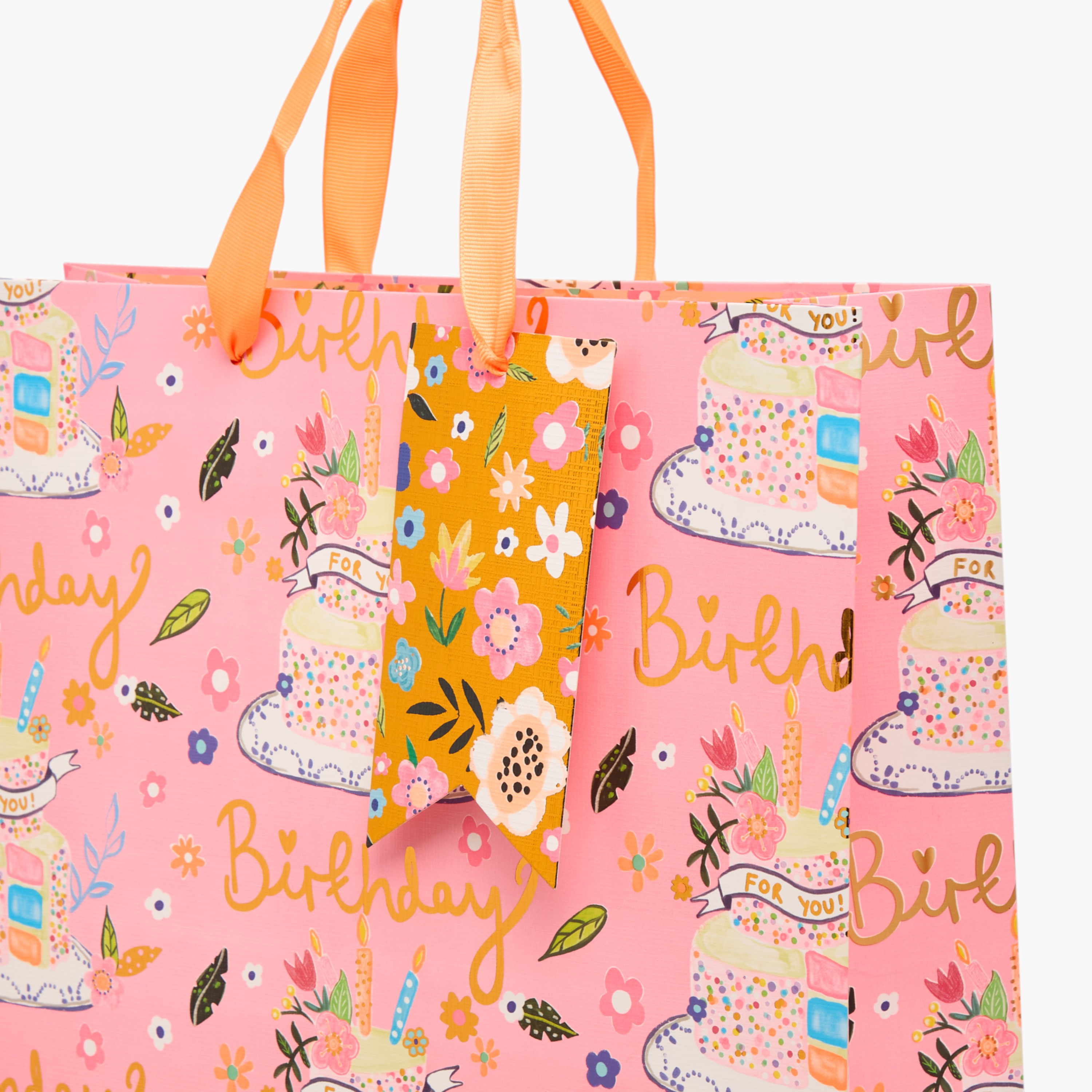 شنطة هدايا ورقية بطبعات بيرثداي من فايندز - كبيرة جدًا-household-giftingaccessories-giftings-image-3