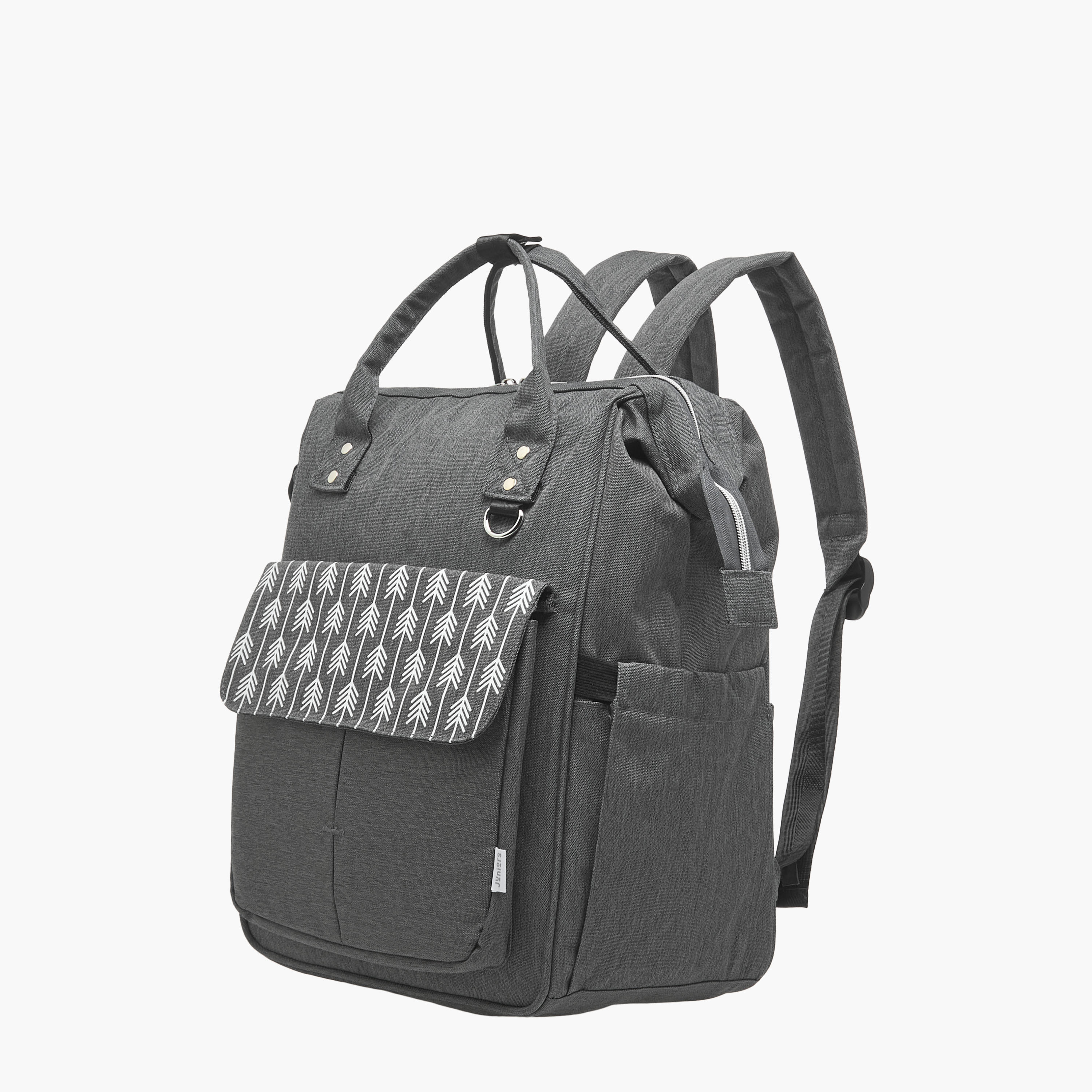 Juniors Arrow Print Diaper Backpack with Zip Closure-baby-gear-diaperbags-image-2