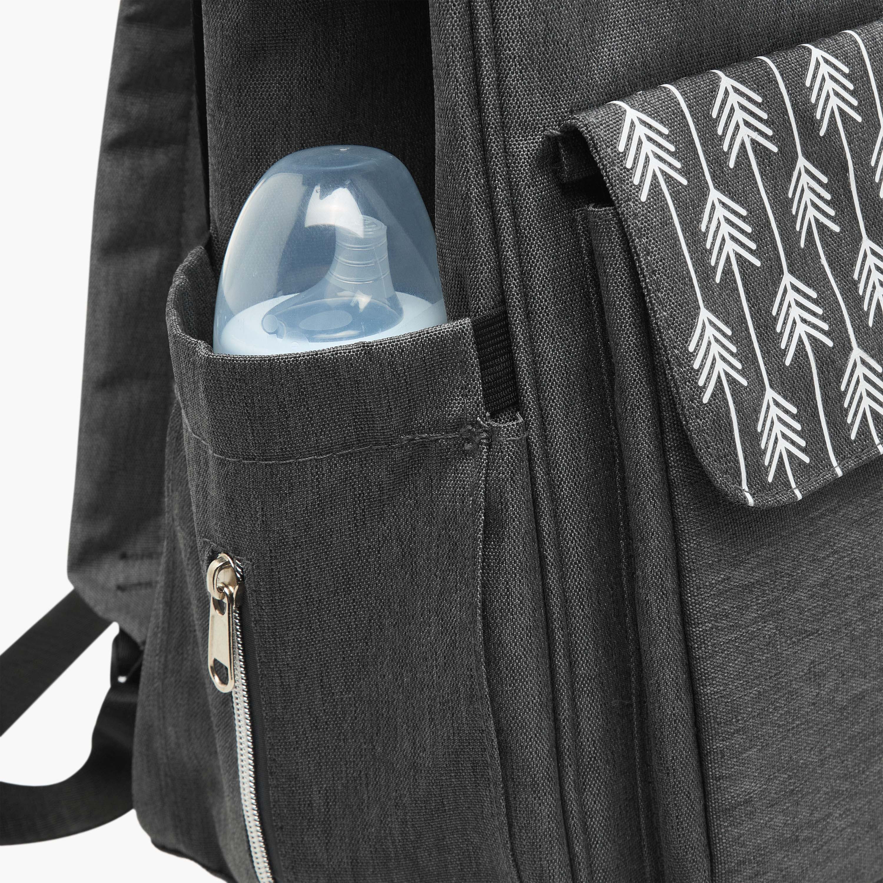 Juniors Arrow Print Diaper Backpack with Zip Closure-baby-gear-diaperbags-image-7