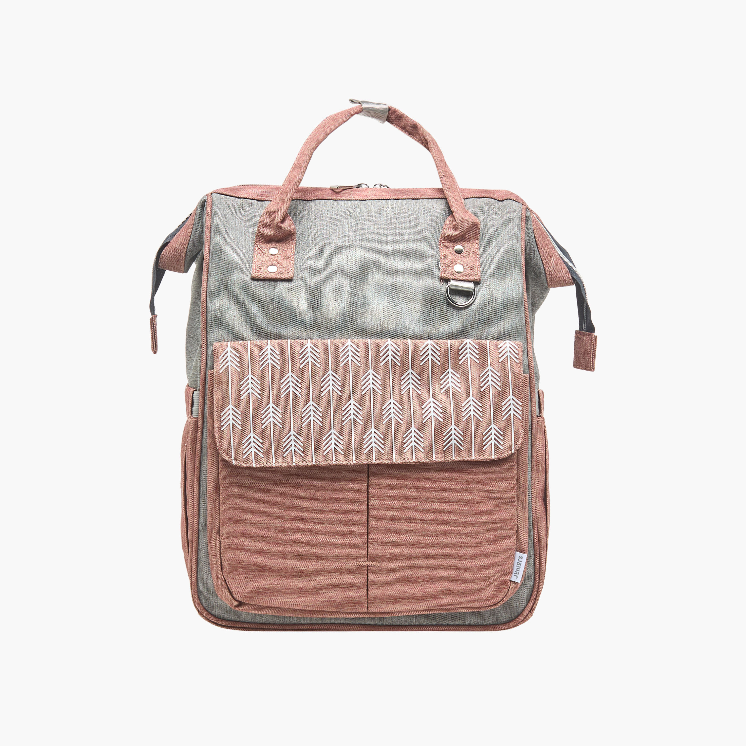 Juniors Arrow Print Diaper Backpack with Zip Closure-baby-diapering-diaperbags-image-1