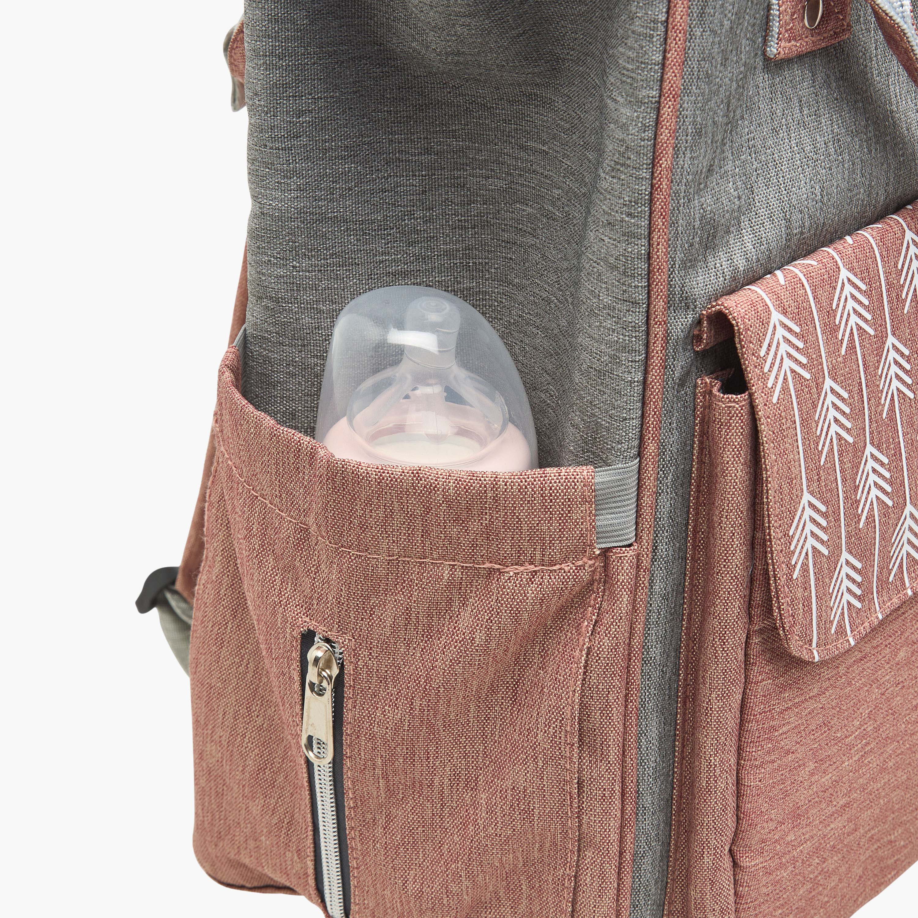 Juniors Arrow Print Diaper Backpack with Zip Closure-baby-diapering-diaperbags-image-7