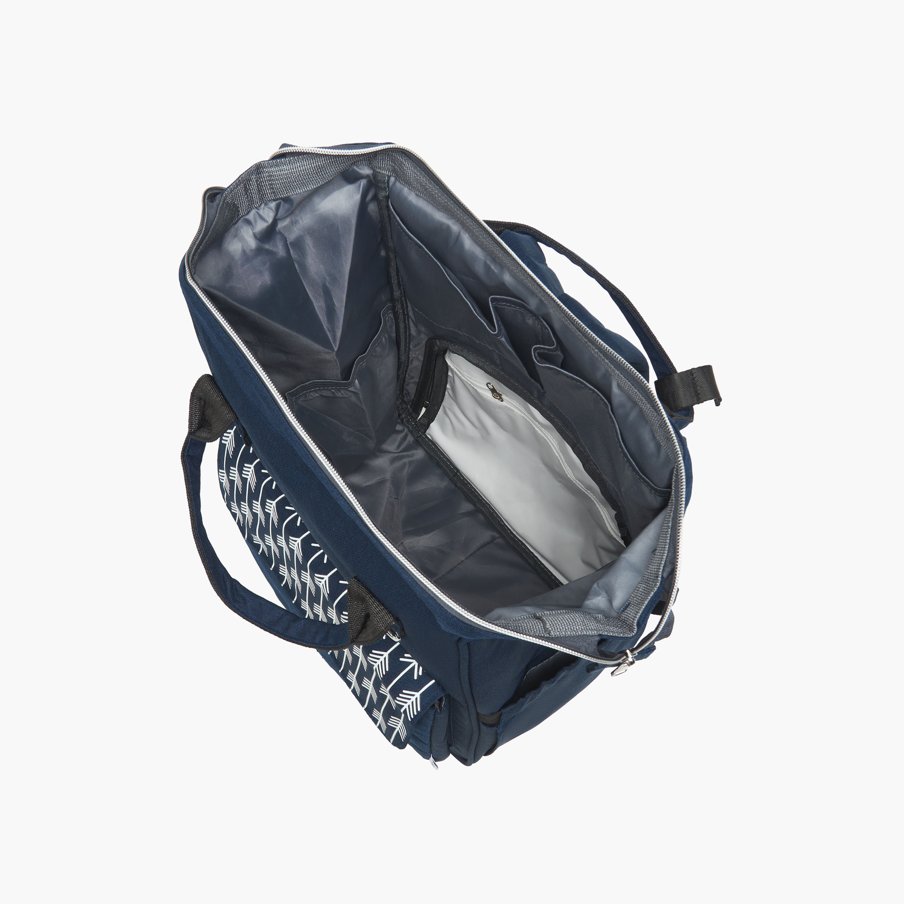 Juniors Arrow Print Diaper Backpack with Zip Closure-baby-diapering-diaperbags-image-5