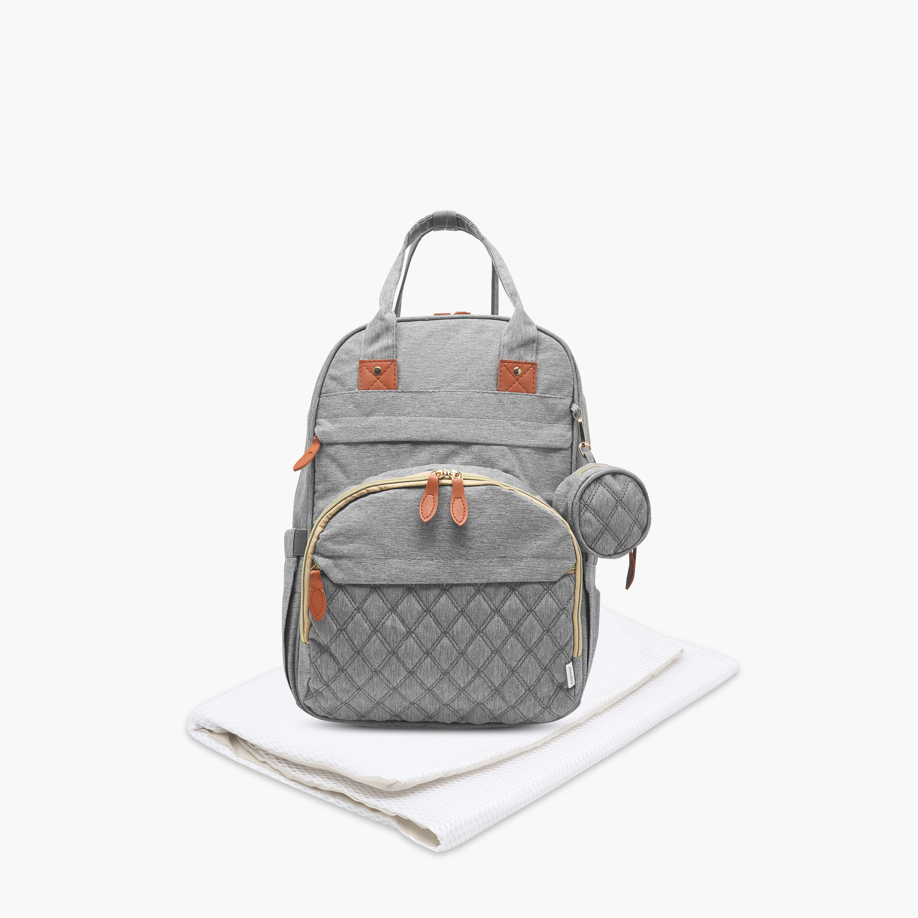 Juniors Quilted Diaper Backpack with Bed-baby-diapering-diaperbags-image-3