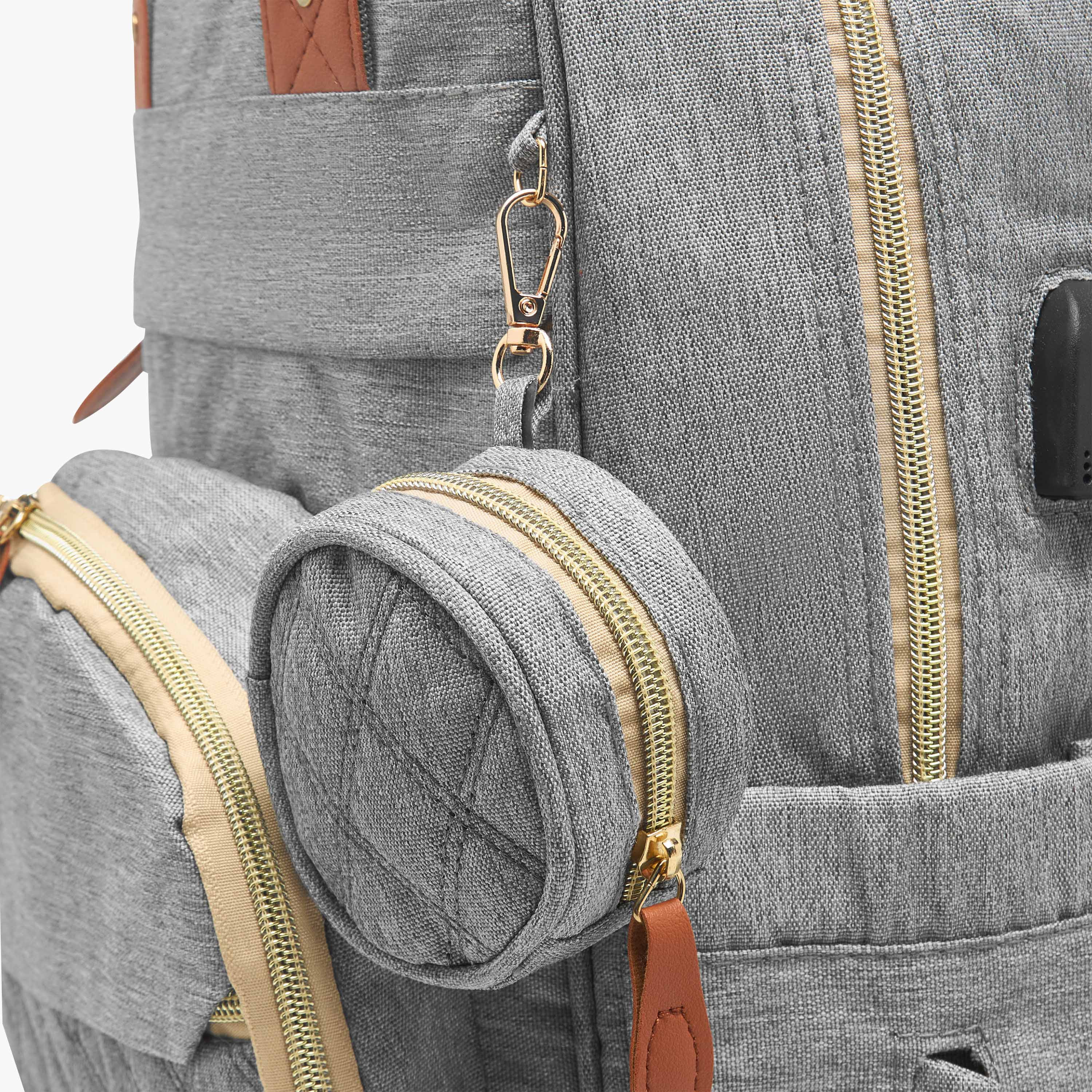 Juniors Quilted Diaper Backpack with Bed-baby-diapering-diaperbags-image-8