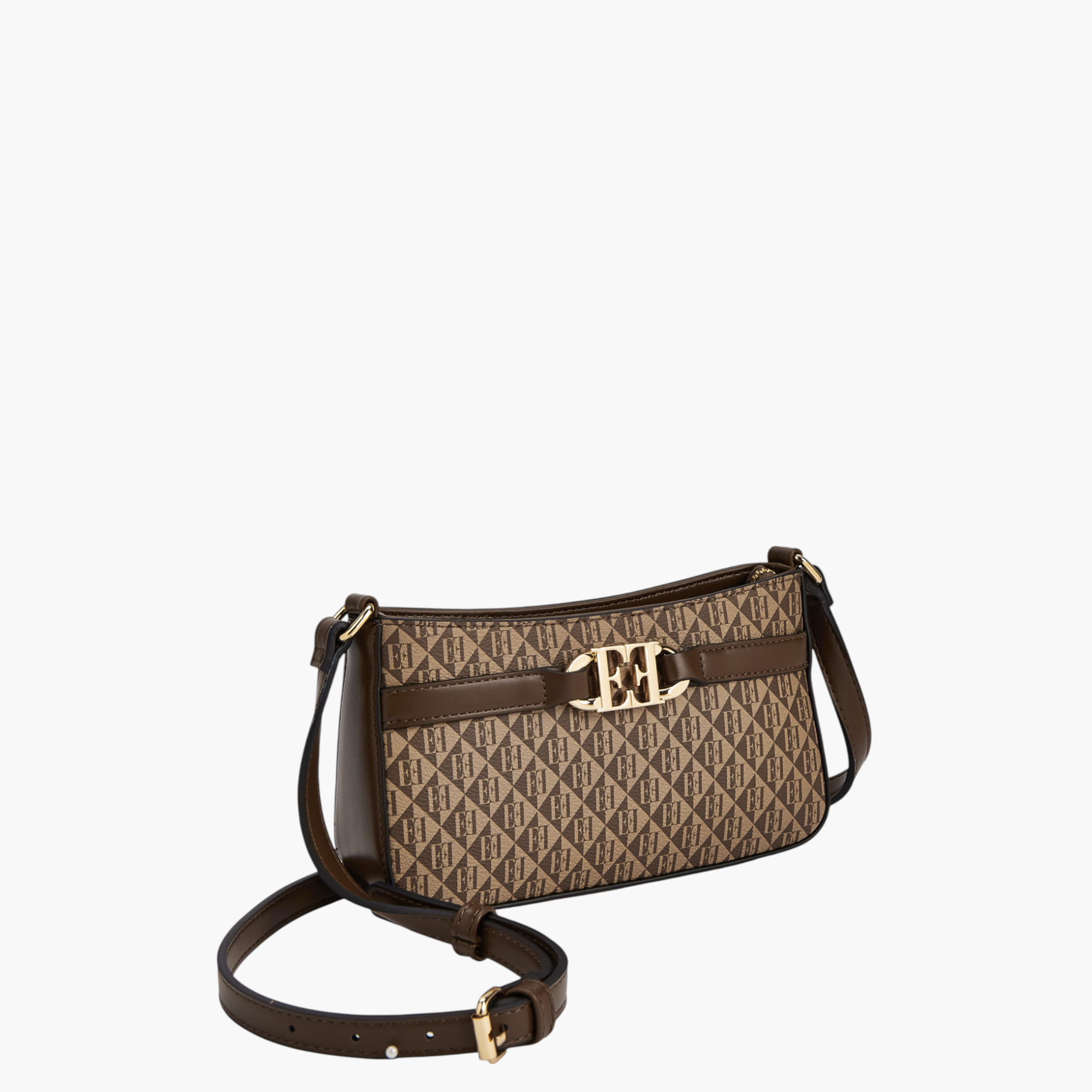 شنطة كروس بودي بطبعات مونوجرام وبحزام قابل للتعديل وسحاب إغلاق من إيل-women-bagsandwallets-handbags-image-3