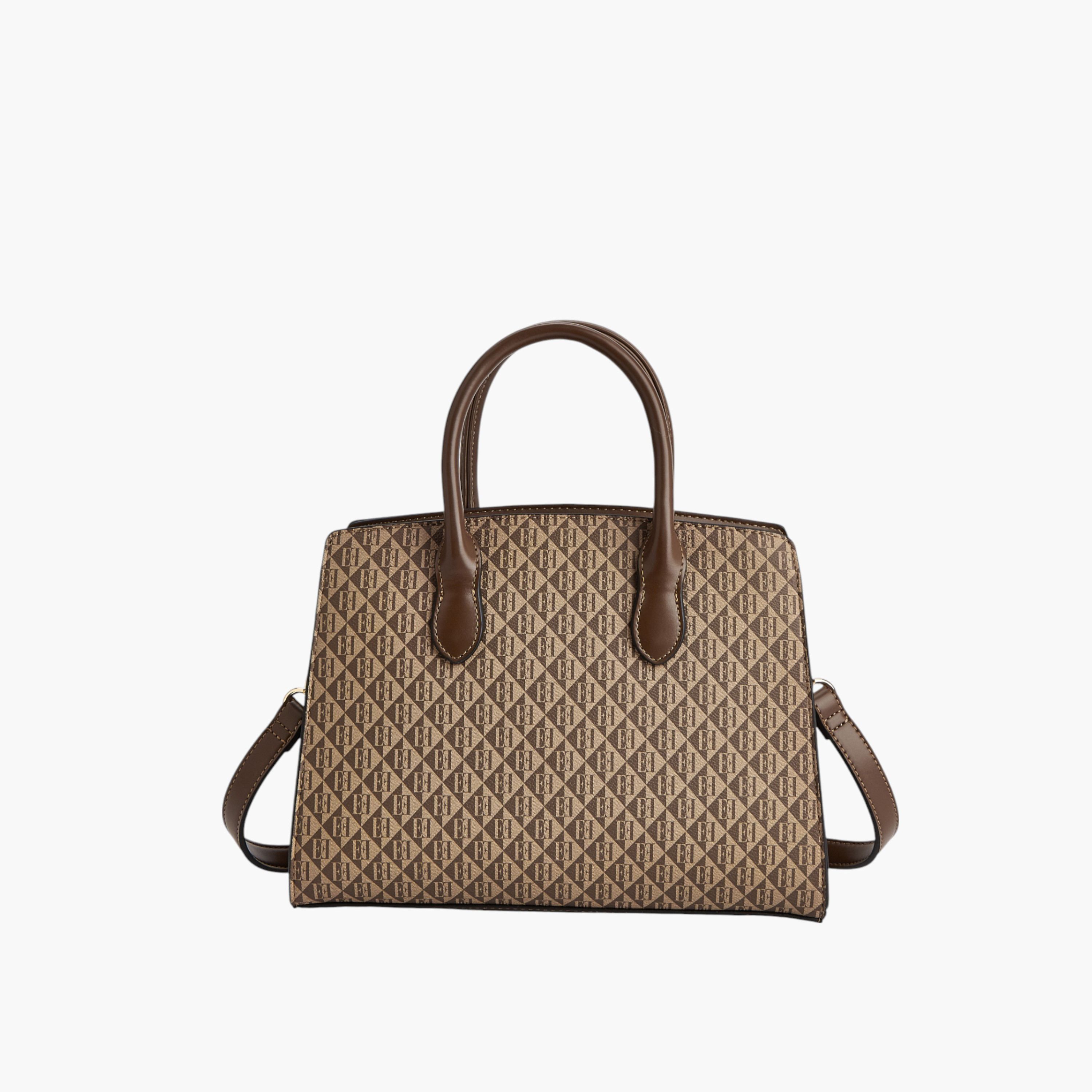 Elle Monogram Print Tote Bag with Double Handle and Zip Closure-women-bagsandwallets-handbags-image-3