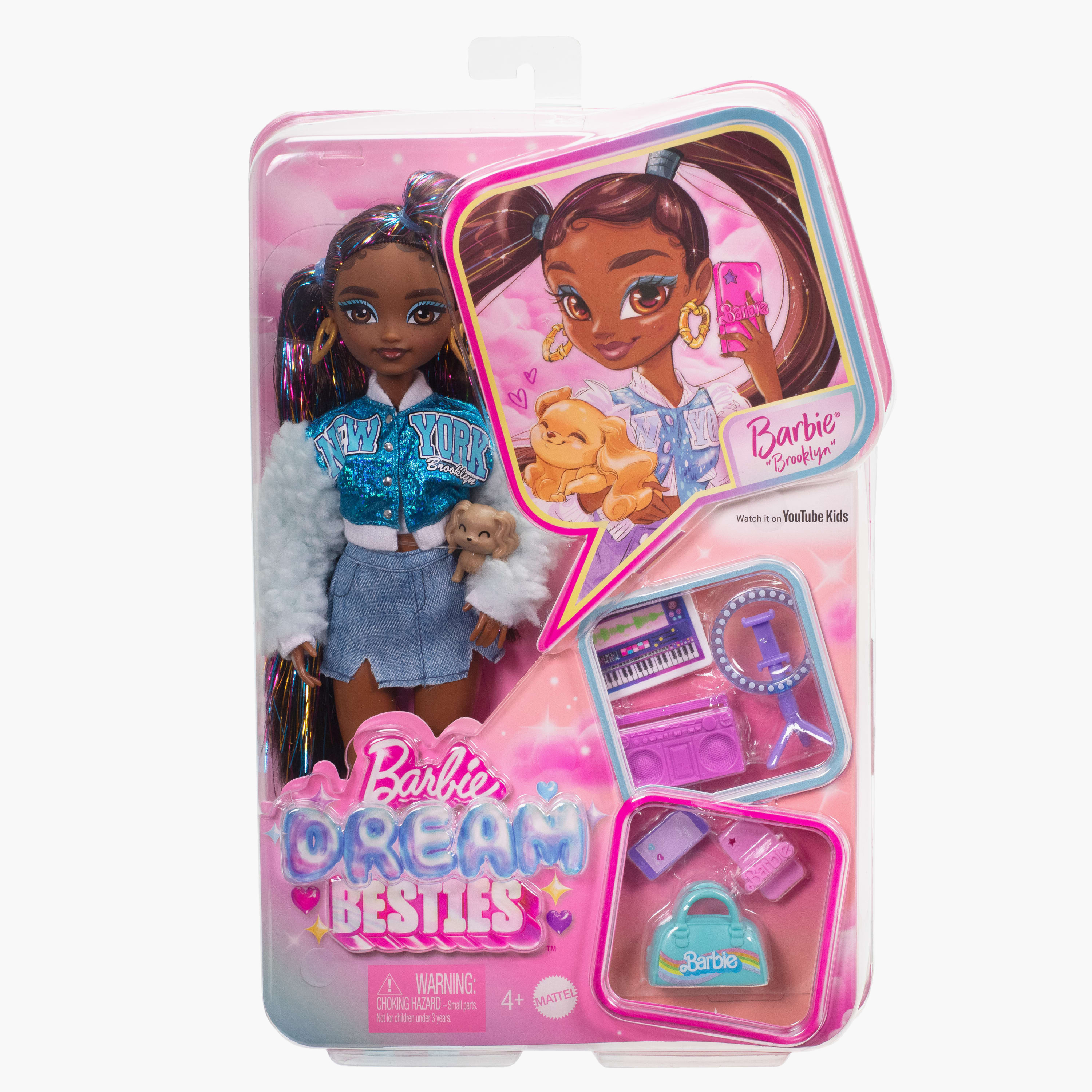 Barbie Dream Besties Playset, Barbie “Brooklyn” Posable Doll with Long Black Hair, 9 Accessories-toys-dollsandplaysets-dollplaysets-image-6