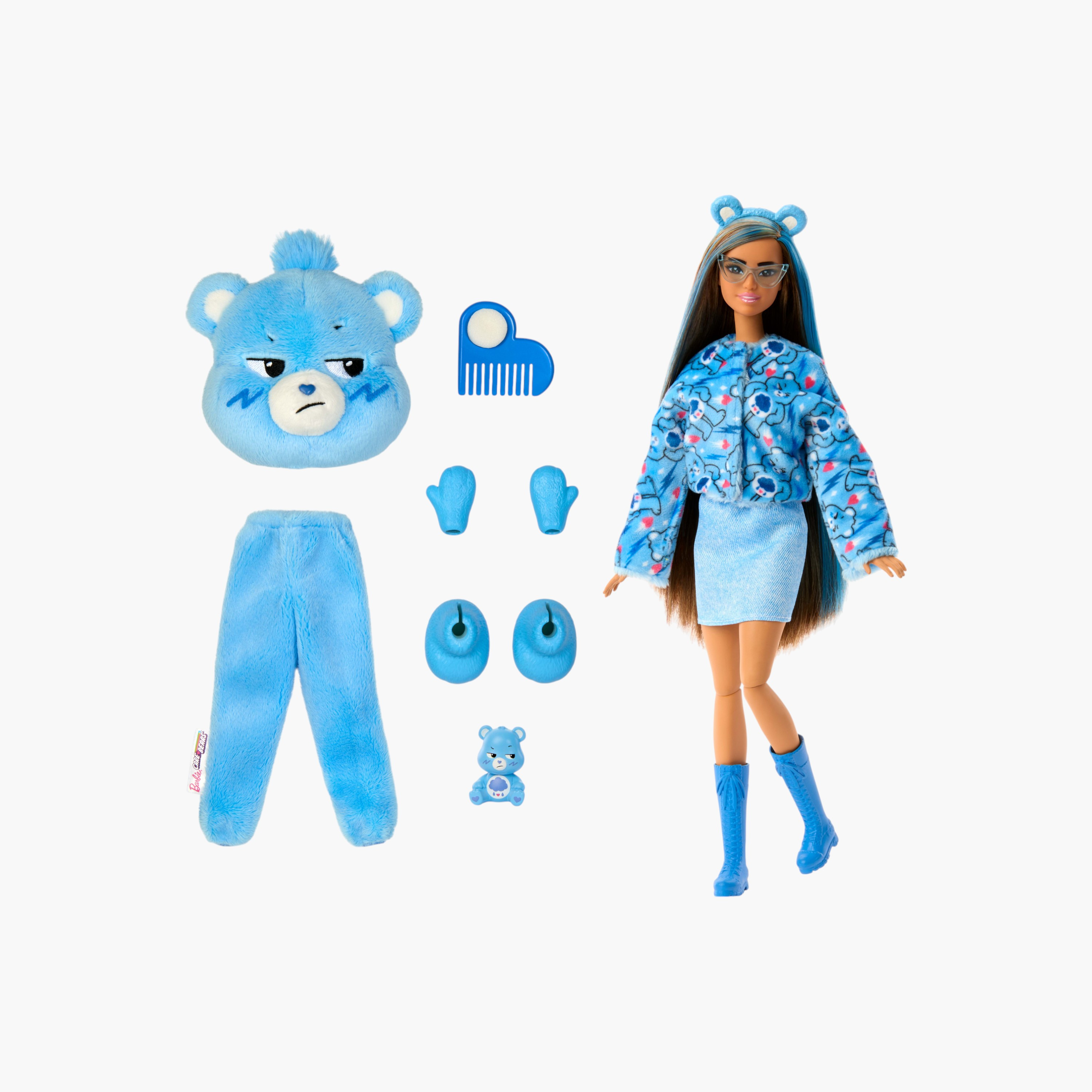 Barbie Cutie Reveal Care Bears Series Doll Set with Grumpy Bear Plush Costume & 10 Surprises-toys-dollsandplaysets-dollplaysets-image-1