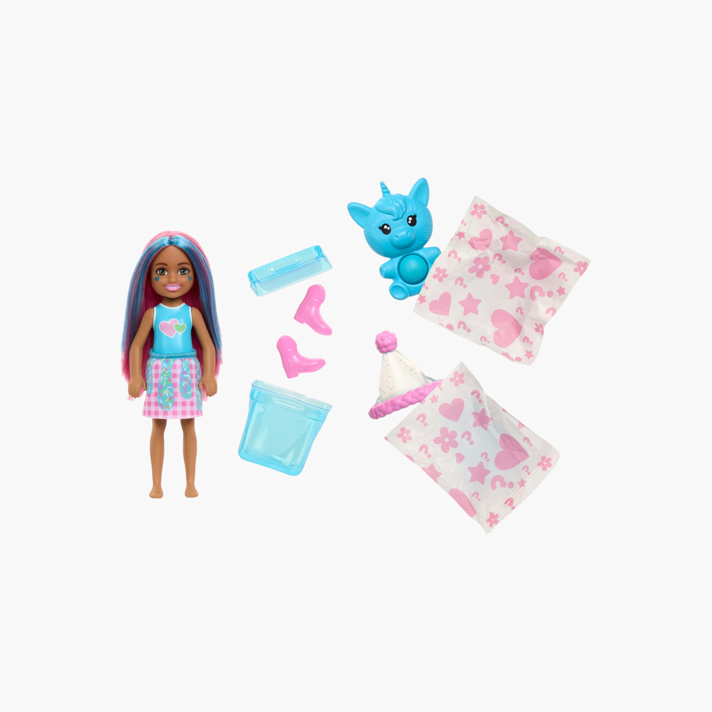 Barbie Chelsea Pop Reveal Doll Set, Shakes Series with 5 Surprises, Color Change (Styles May Vary)-toys-dollsandplaysets-dollplaysets-image-3