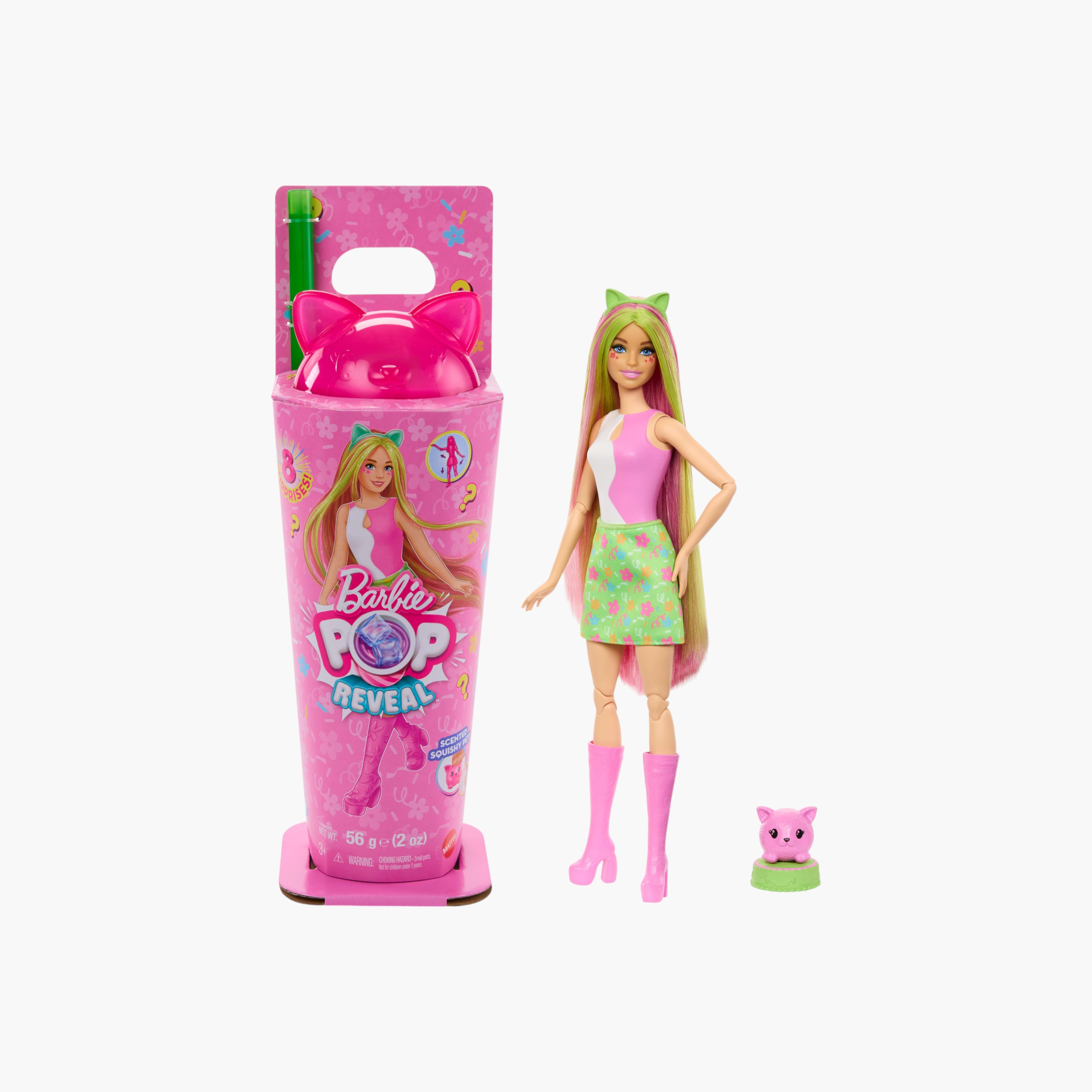 Barbie Pop Reveal Series Doll Accessories Set, Shakes Series, Scented Cute Kitten & Pet, 8 Surprises-toys-dollsandplaysets-dollplaysets-image-1